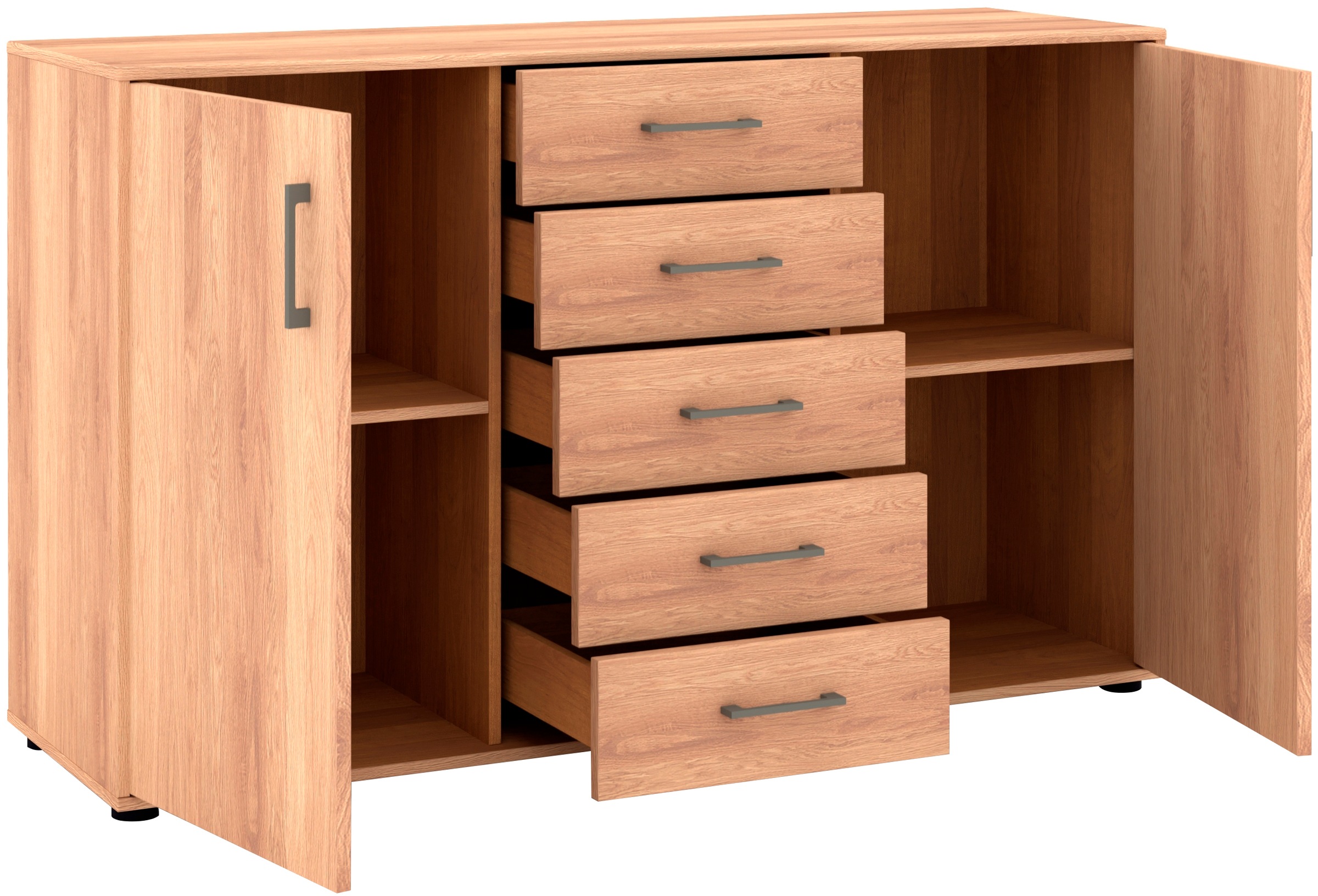Musterring Kombikommode »Sorrent Sideboard, Wäscheschrank, mit Schubladen«, (Kommode, mit Selbsteinzug und Dämpfung, MADE IN GERMANY), mit Schubkästen, Fronten in Eiche massiv, Breite 120 oder 141 cm