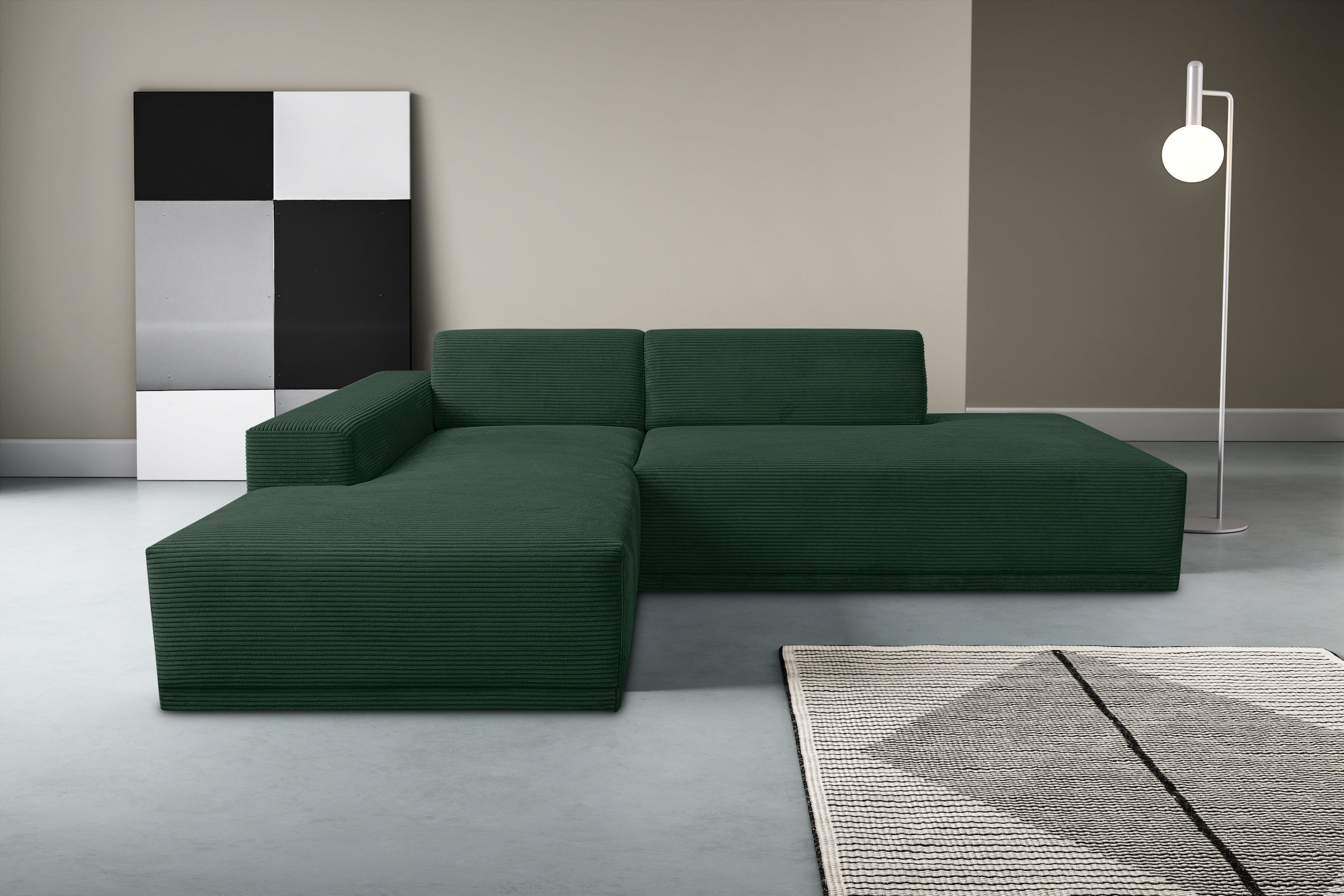 WERK2 Ecksofa »Apollo, hoher Sitzkomfort, aktuelles Design, Breite 264cm, L günstig online kaufen
