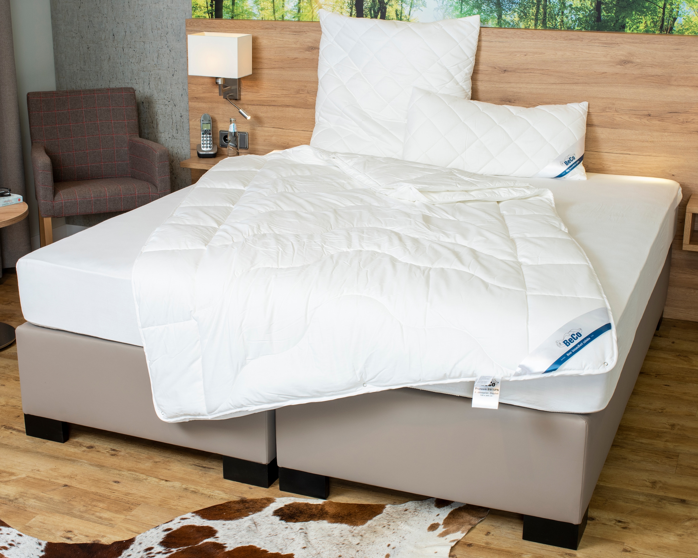 Beco Bettdecke + Kopfkissen »BeCo Medibett Made in Green«, (Spar-Set, 2 St., 1 Bettdecke und 1 Kopfkissen)