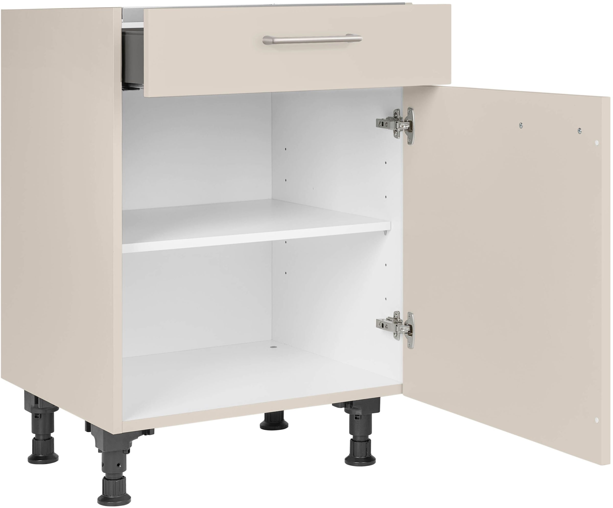 nobilia® Kochfeldumbauschrank »"Laser", mit Schukasten und Tür, Ausrichtung wählbar« vormontiert, Breite 60 cm