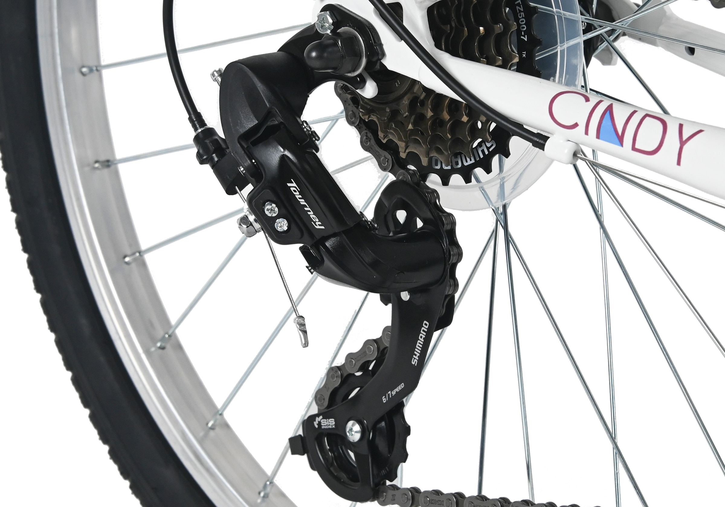 Dacapo Kinderfahrrad »24" Cindy Weiß 7 Gänge RH 32 cm - Ab 8 Jahre« 7 Gang Kettenschaltung