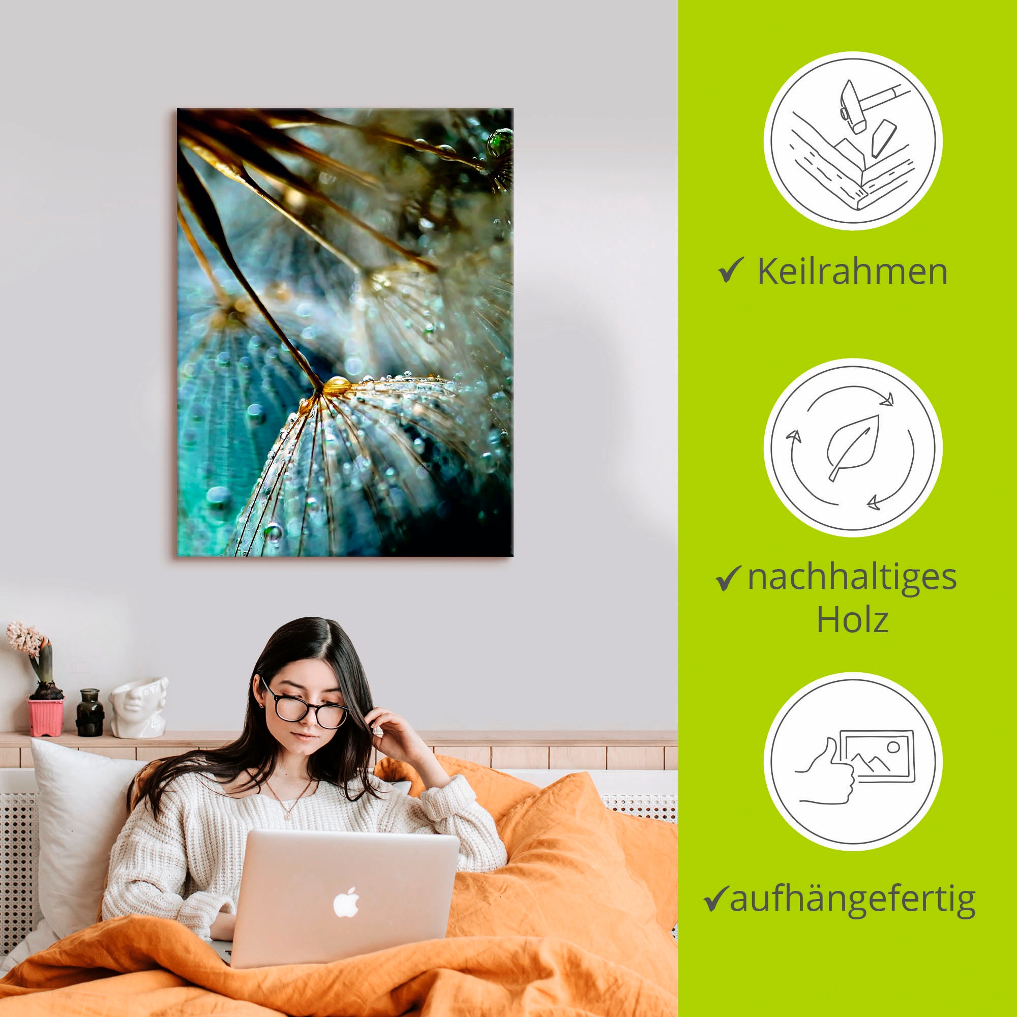 Artland Wandbild »Pusteblume Mystische Schönheit«, Blumen, (1 St.), als Alubild, Outdoorbild, Leinwandbild, Poster, Wandaufkleber