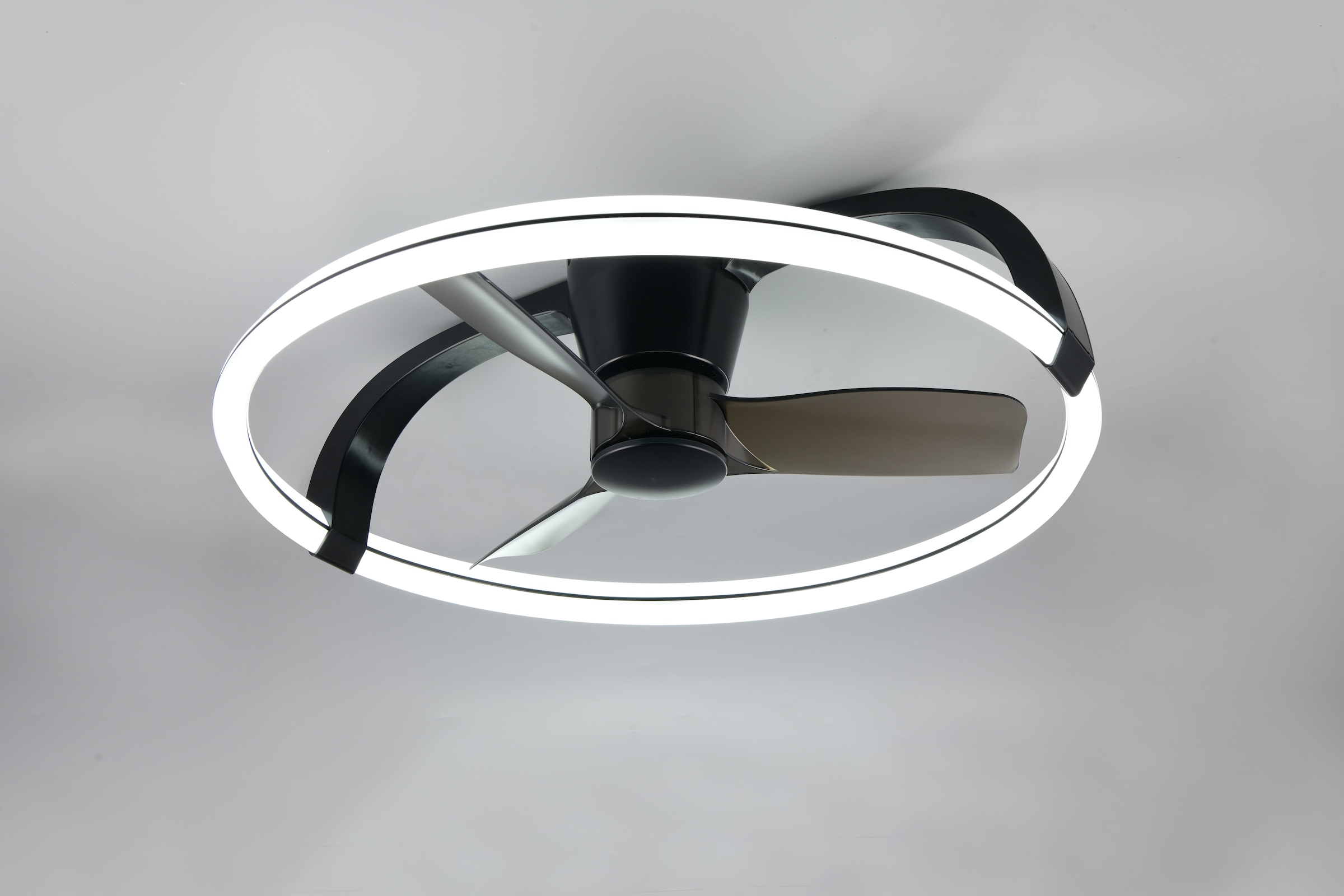 REALITY Leuchten LED Deckenleuchte »STOCKHOLM mit Ventilator, Deckenventilator mit Licht inklFernbedienung«, 1 flammig, Leuchtmittel LED-Board | LED fest integriert, 6 Geschwindigkeiten Timer Vor- & Rücklauf LED dimmbar CCT Nachtlicht