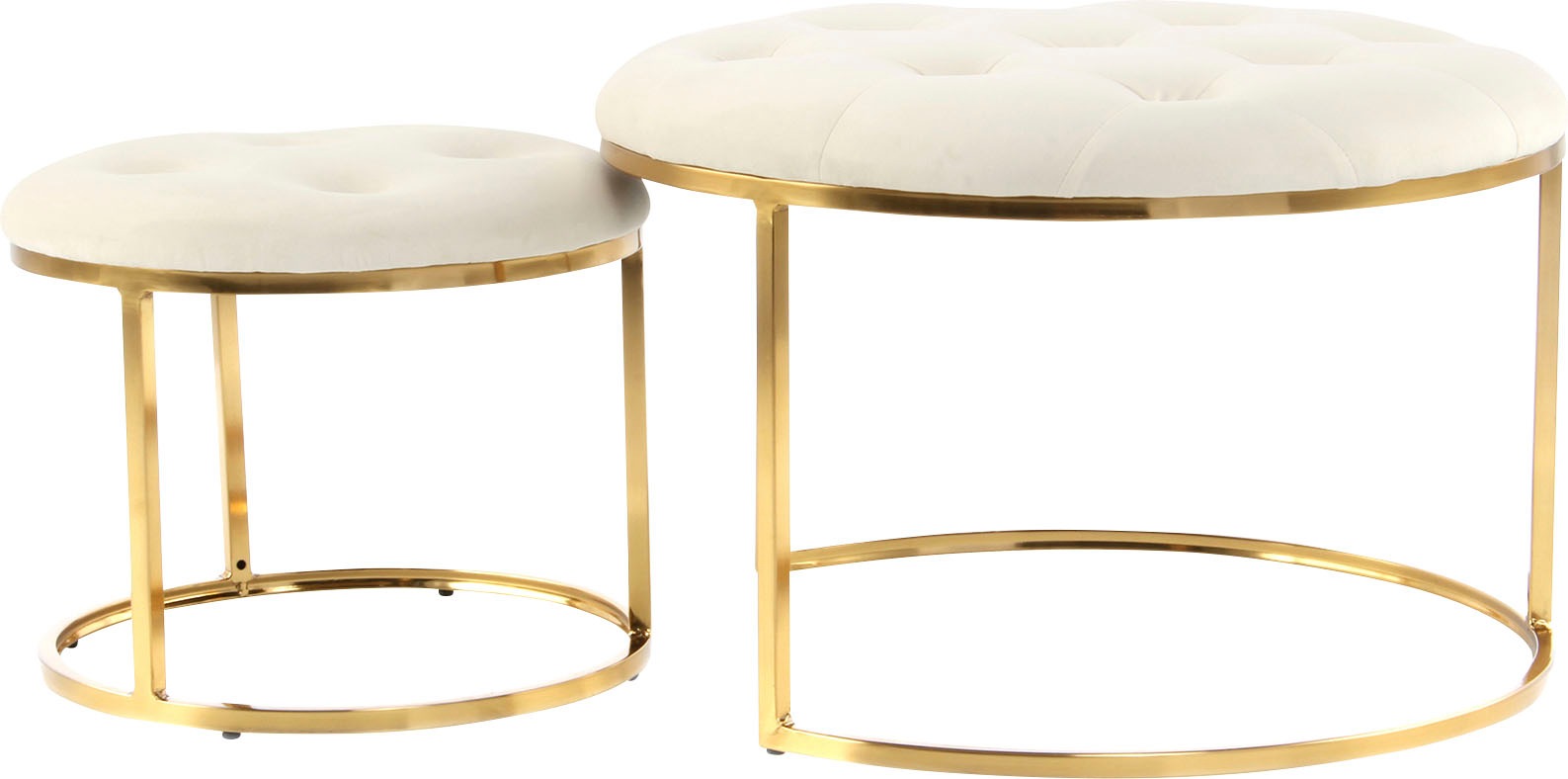 Kayoom Polstergarnitur »Hocker Becky 825 2er-Set, runde Form, angesagter Re günstig online kaufen