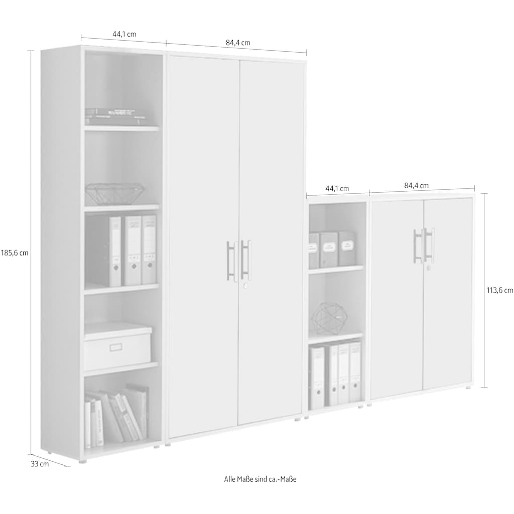 BMG Möbel Büro-Set »TABOR 4 hoch«, (Set, 2 tlg.)