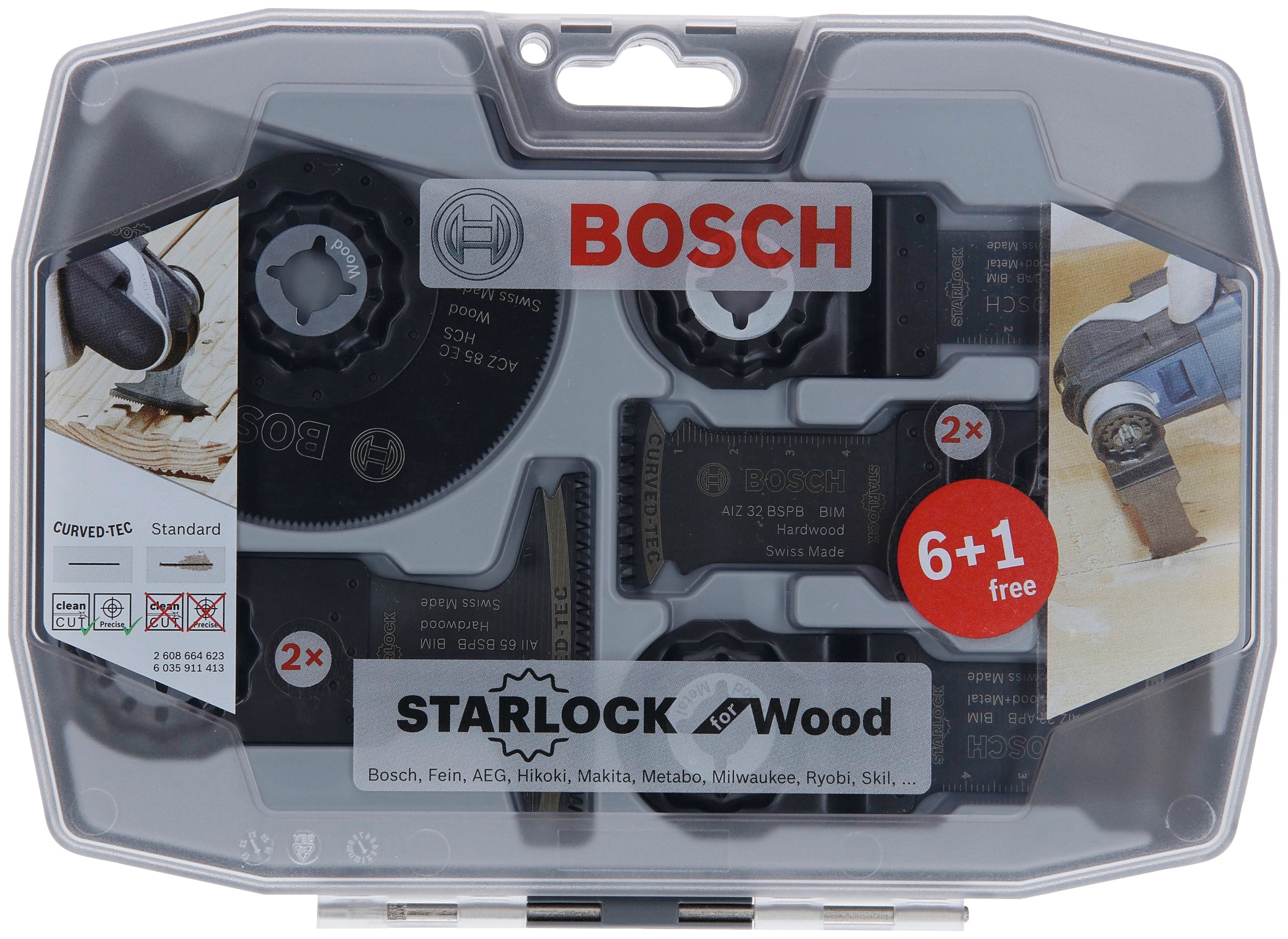 Bosch Professional Sägeblatt »Starlock-Set für Holz, 6+1-teilig«, (Set, 7 St.)