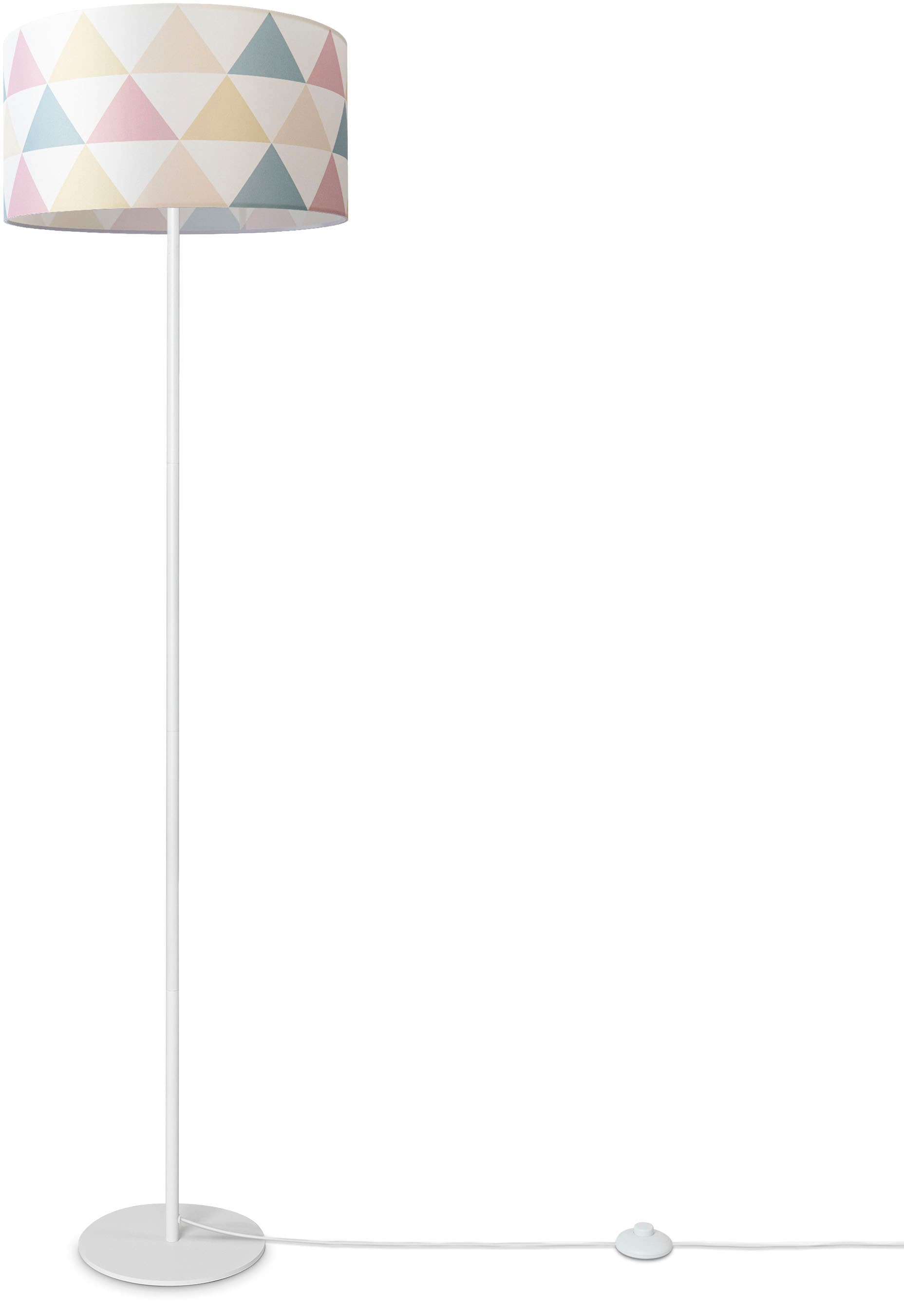Home Dreieck Wohnzimmer »Luca online bestellen Stehlampe Textil Stoffschirm Paco Bunt Stehlampe Delta«, Standleuchte