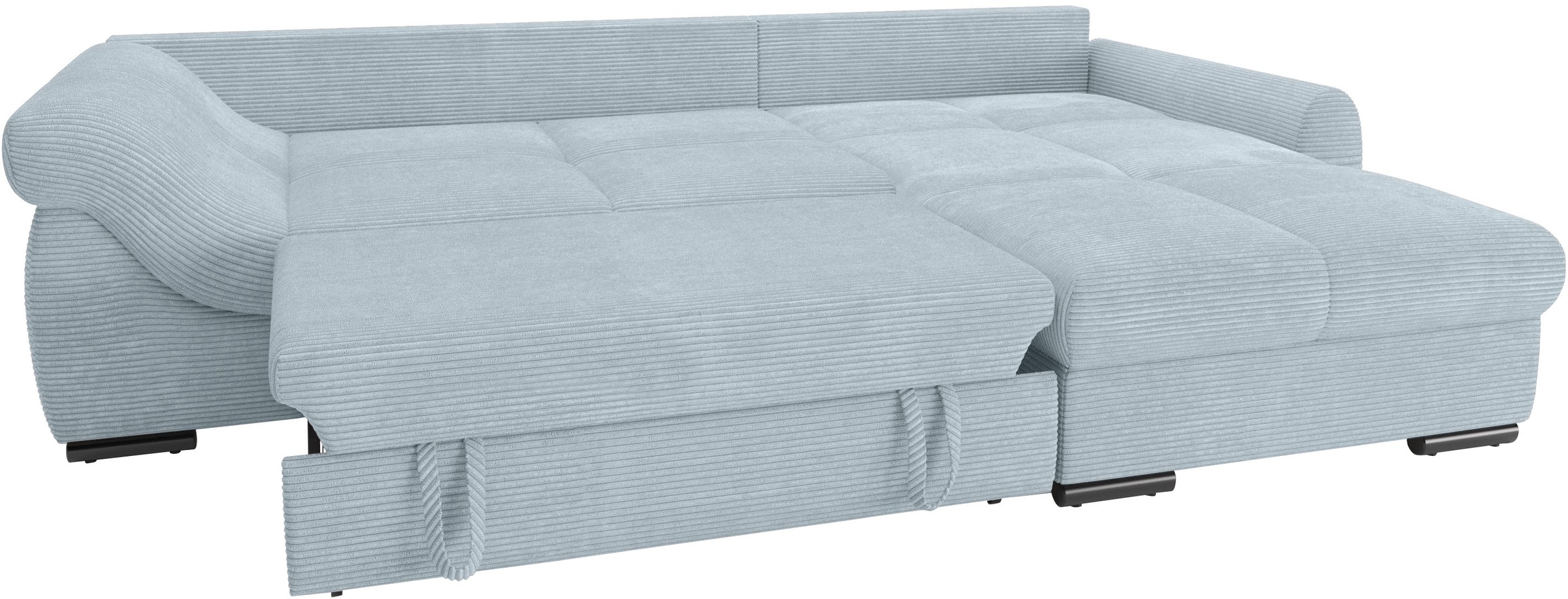 Mr. Couch Ecksofa »Livorno L-Form«, inkl. Hochschläfer-Bettauszug, XL-Bettkasten weiß beschichtet