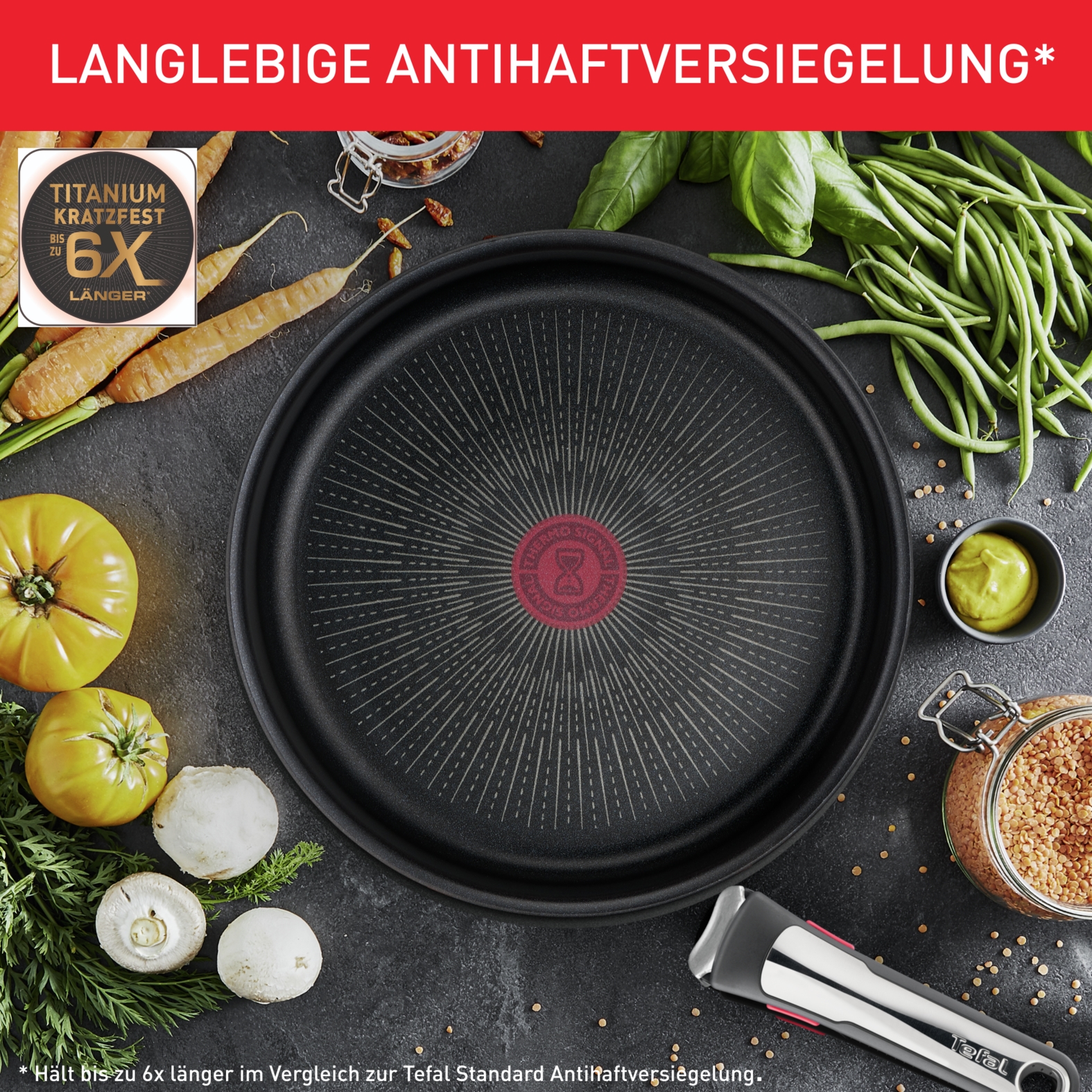 Tefal Topf-Set »Ingenio Unlimited On Pfannen und Töpfe induktionsgeeignet, Antihaft«, Aluminium, (Set, 13 tlg., Kasserolle 16/20/24 cm, Bratpfanne 24/28 cm, 3 Deckel, Küchenhelfer), Thermo-Signal, abnehmbarer Griff, für alle Herdarten geeignet