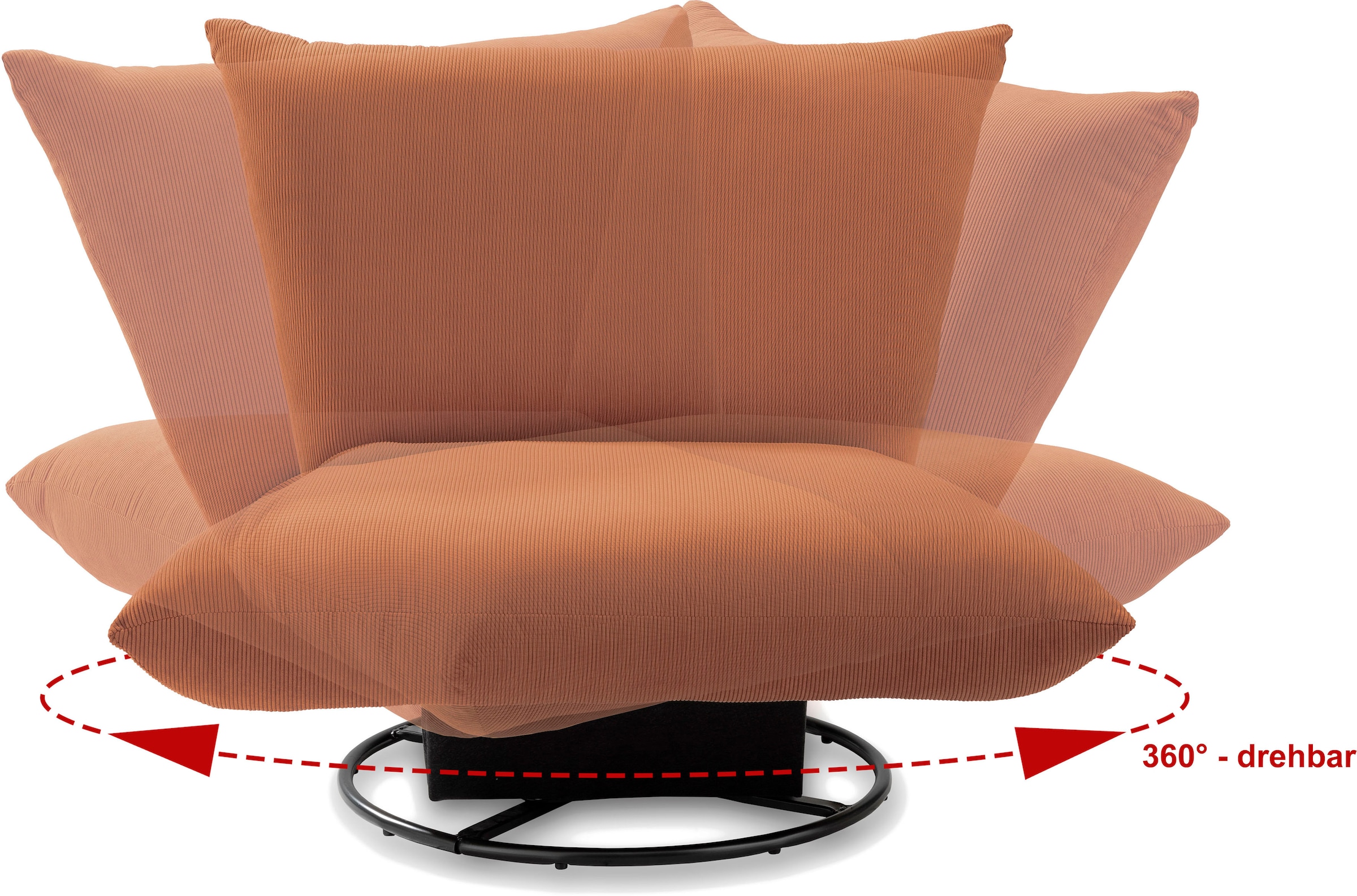 INOSIGN Drehsessel »Cremona«, 360° drehbar mit Metallfuß