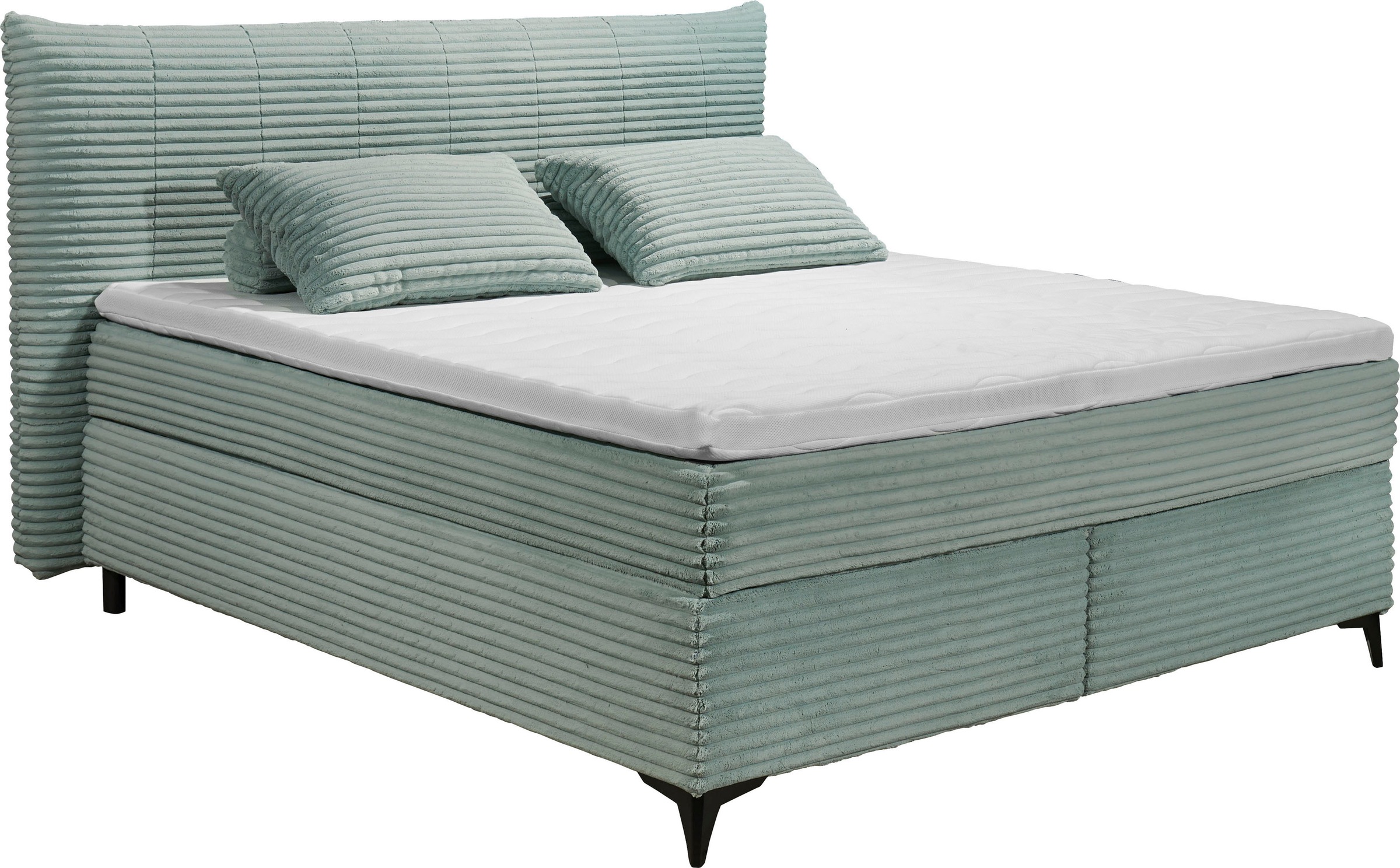 ED EXCITING DESIGN Boxspringbett »Seattle«, harte Seite mit Kokosmatte, wei günstig online kaufen