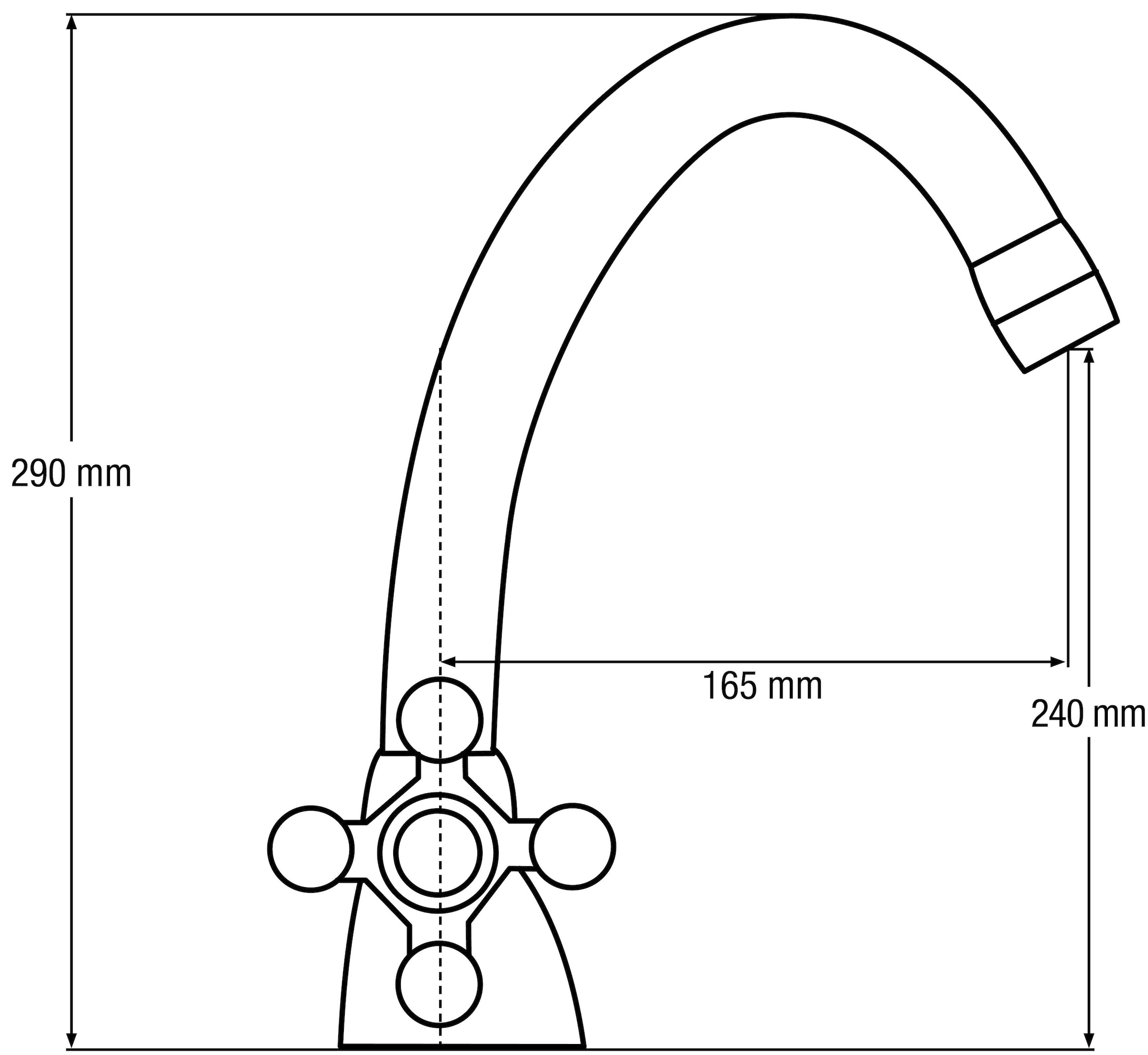 CORNAT Spültischarmatur »Zweigriffarmatur "Nostalgie", HD, Messing, verchromt«