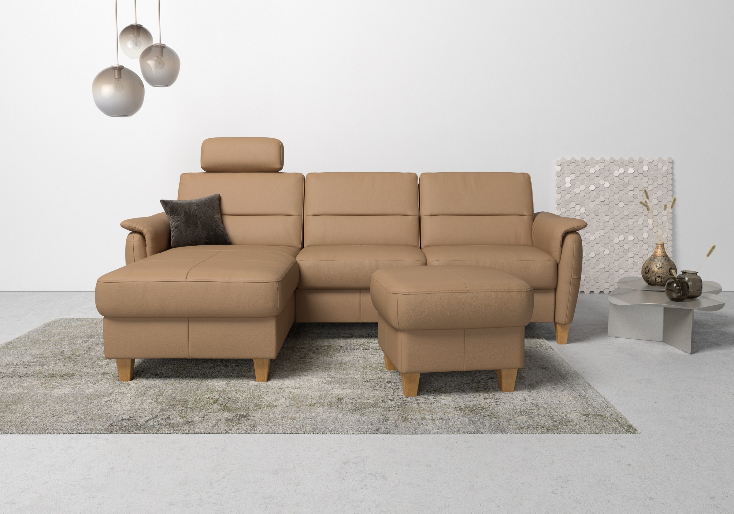 Home affaire Ecksofa »Palmera L-Form«, Federkern, wahlweise mit Bettfunktion und mit/ohne Bettkasten