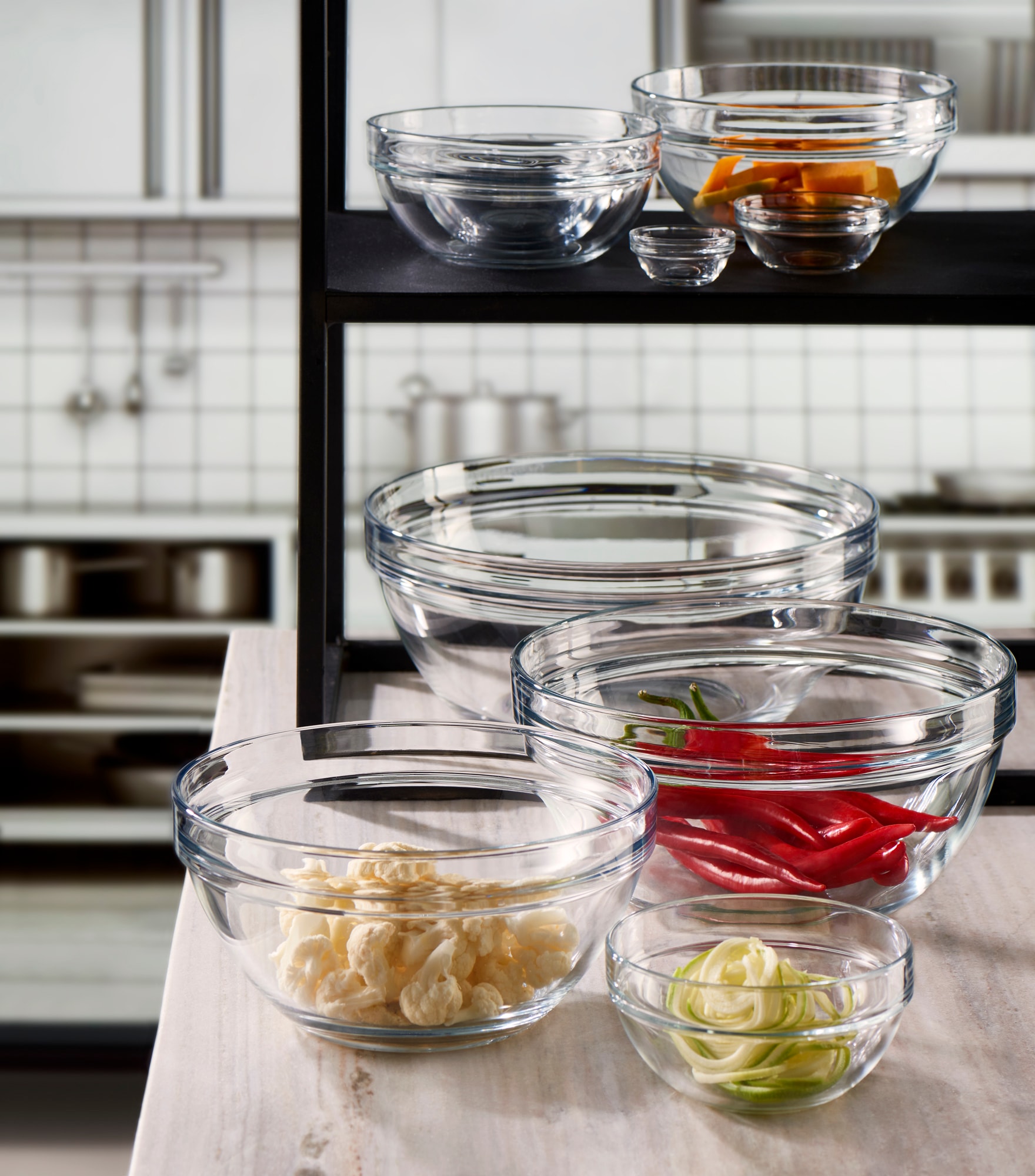 Pasabahce Schale »Chefs, 30 cm, 2 Stück« 2 aus Glas stapelbar, spülmaschinen- und mikrowellengeeignet