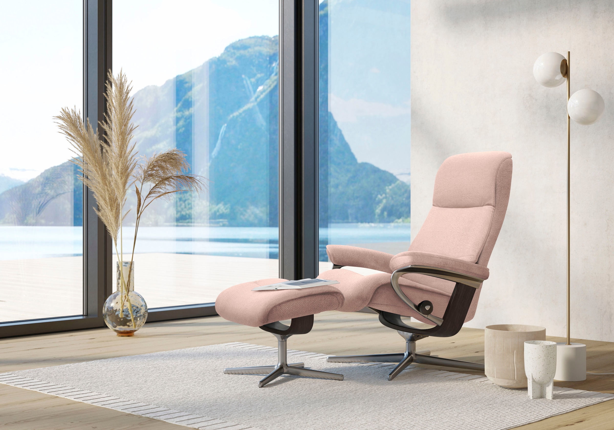 Stressless Fußhocker "View", mit Cross Base, Größe S, M & L, Holzakzent Wen günstig online kaufen