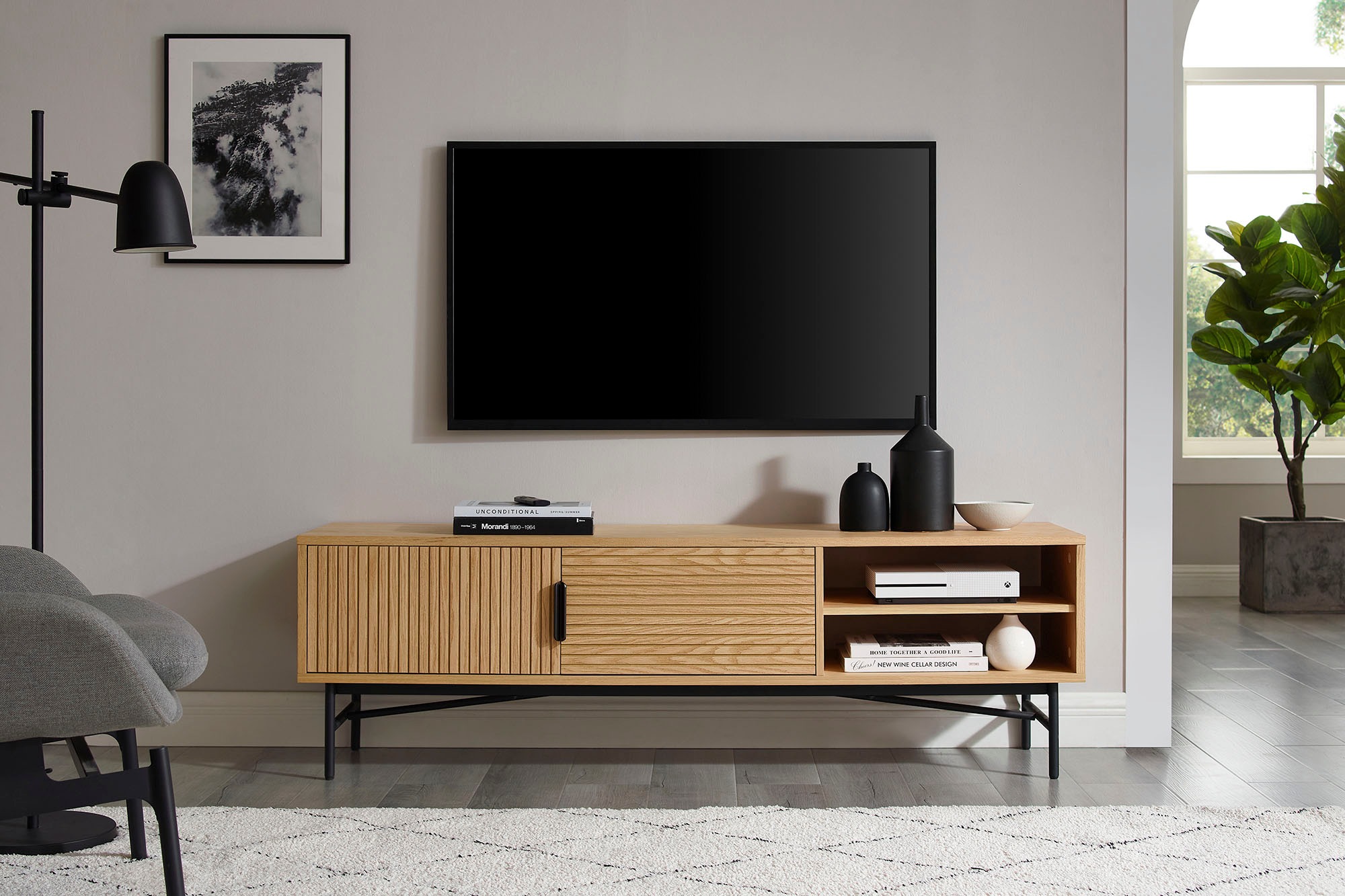 SalesFever Lowboard »Design Lowboard für stilvolle Akzente«, Kommode, Eiche günstig online kaufen