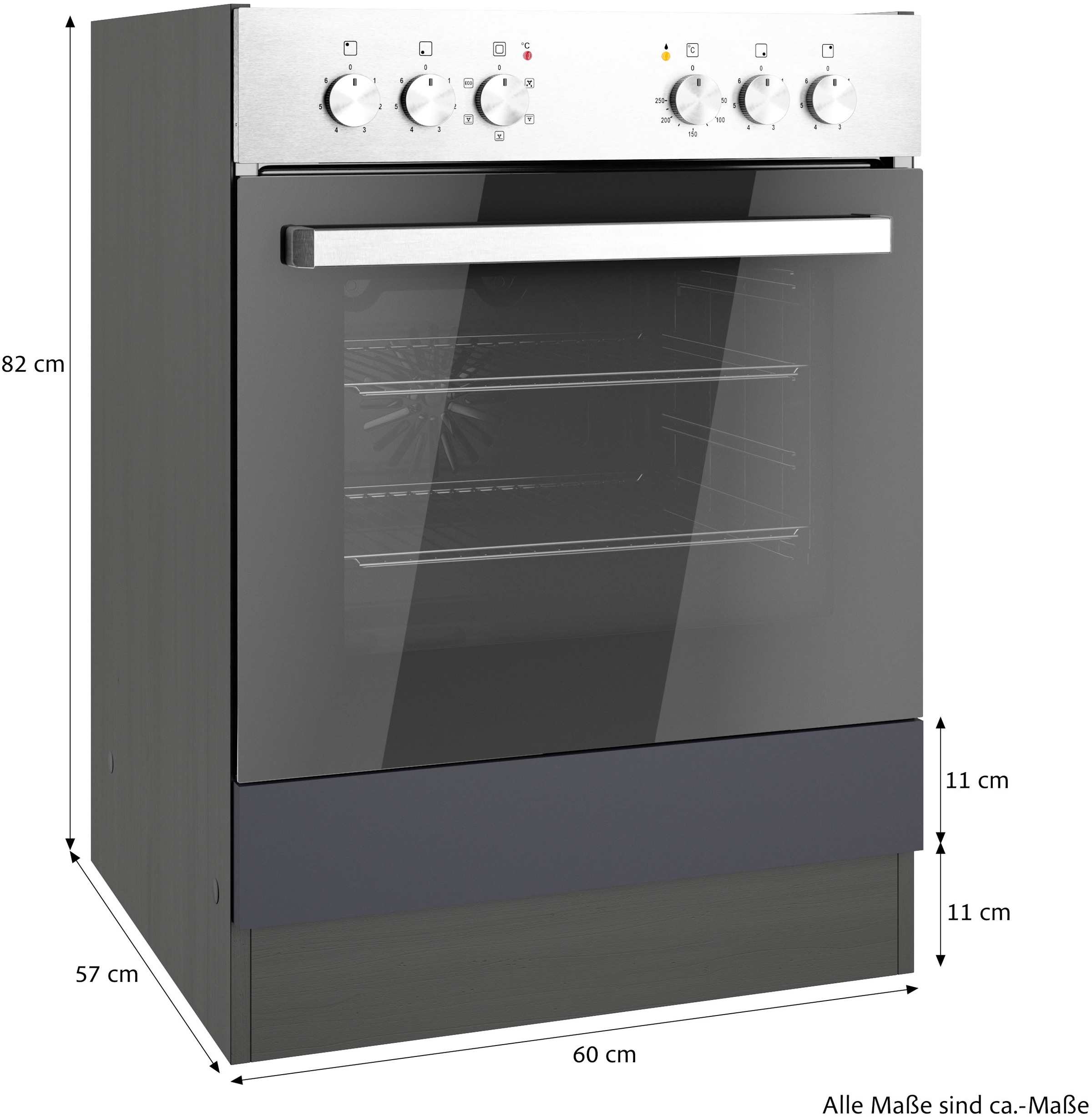 KOCHSTATION Herdumbauschrank »KS-Milan«, HELD Möbel, Herdumbauschrank 60 cm, matte oder hochglänzende Fronten