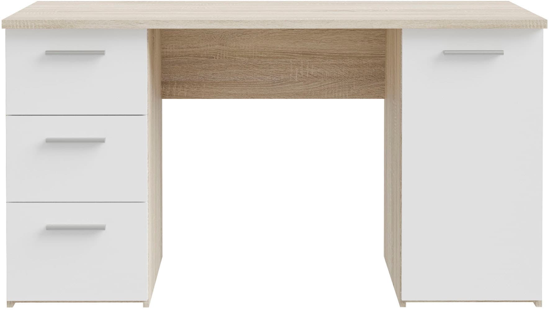 FORTE Schreibtisch »Neuss«, mit 3 Schubladen & 1 Tür, funktional, Breite 138 cm