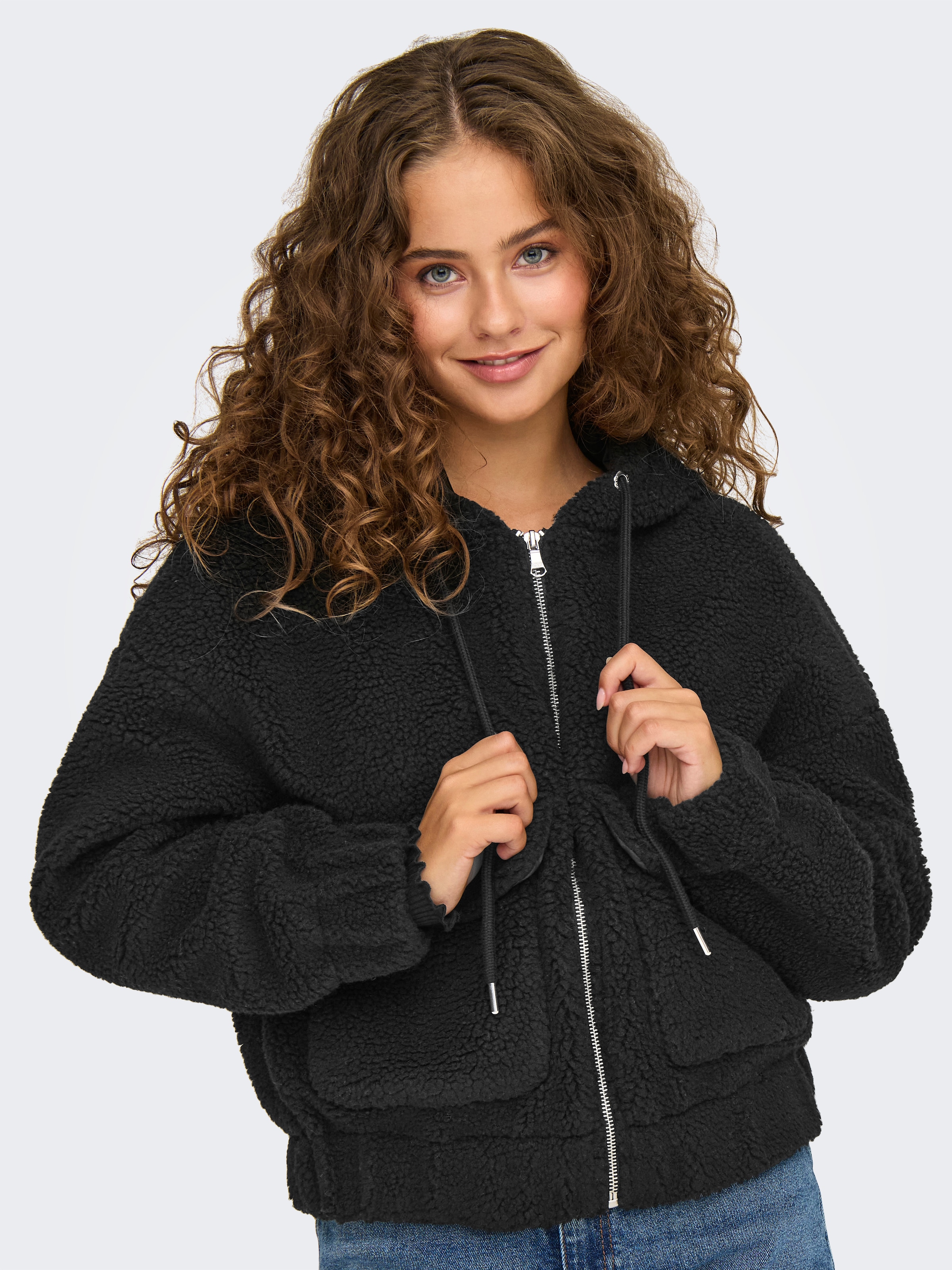 ONLY Fleecejacke »ONLTANJA TEDDY HOOD JACKET OTW NOOS«, mit Kapuze