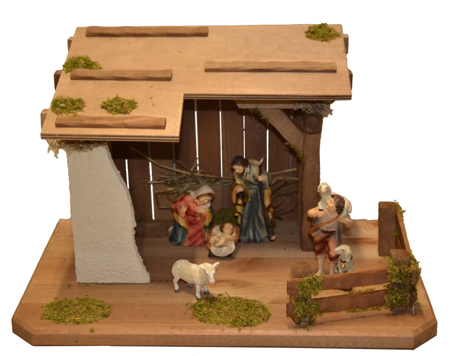 ALFRED KOLBE Krippe »Krippenstall« mit 11 cm Poly-Figuren 5tlg. braun