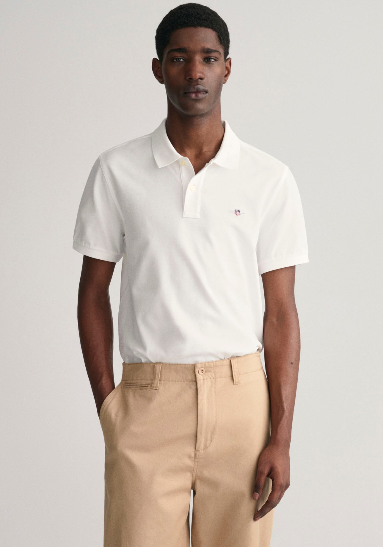 Gant Poloshirt »REG SHIELD SS PIQUE POLO«, mit Logo und Flachstrickkragen 100% Baumwolle Pique