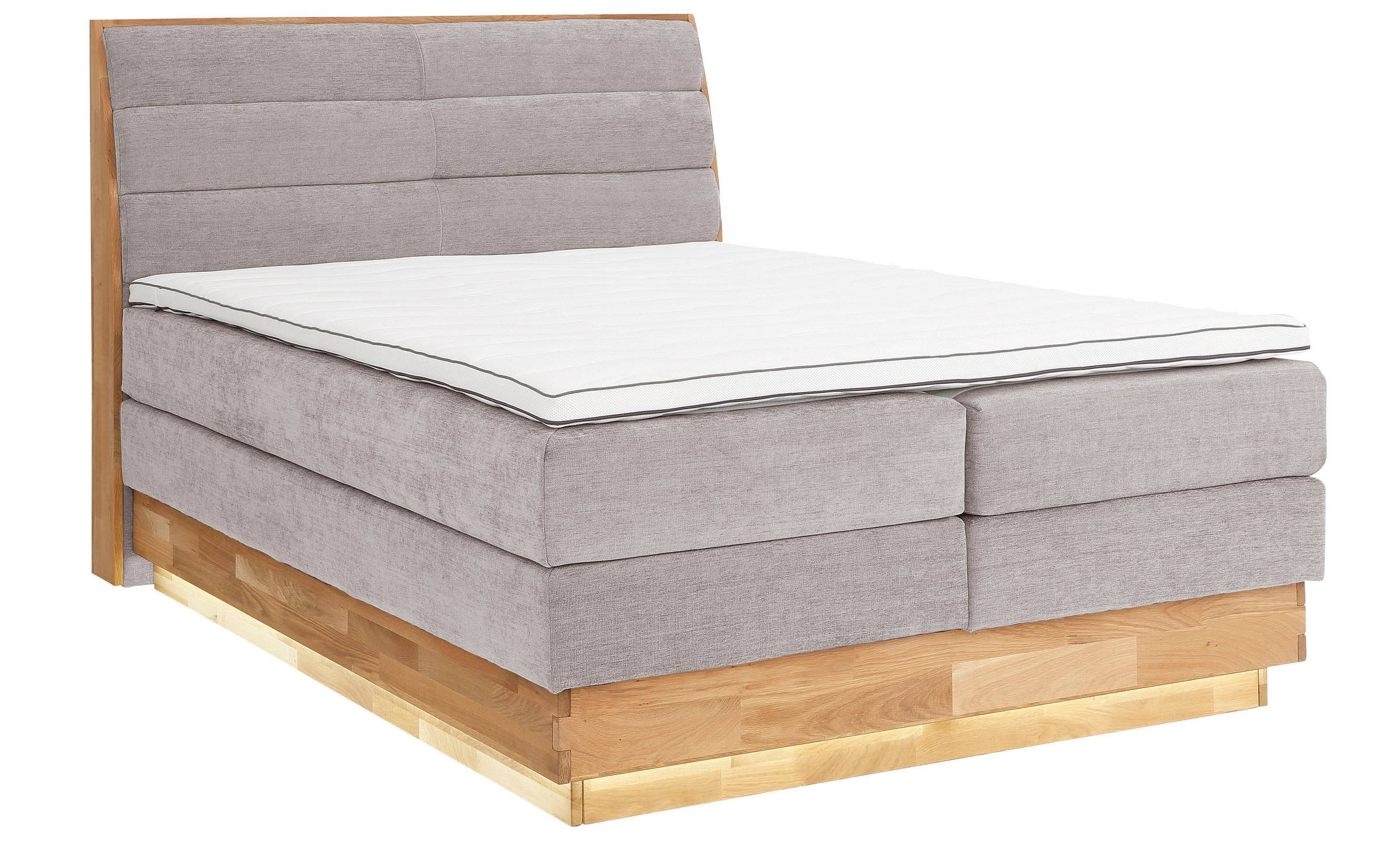 OTTO products Boxspringbett, LED-Beleuchtung, mit zertifizierten, recycelten Bezugsstoffen