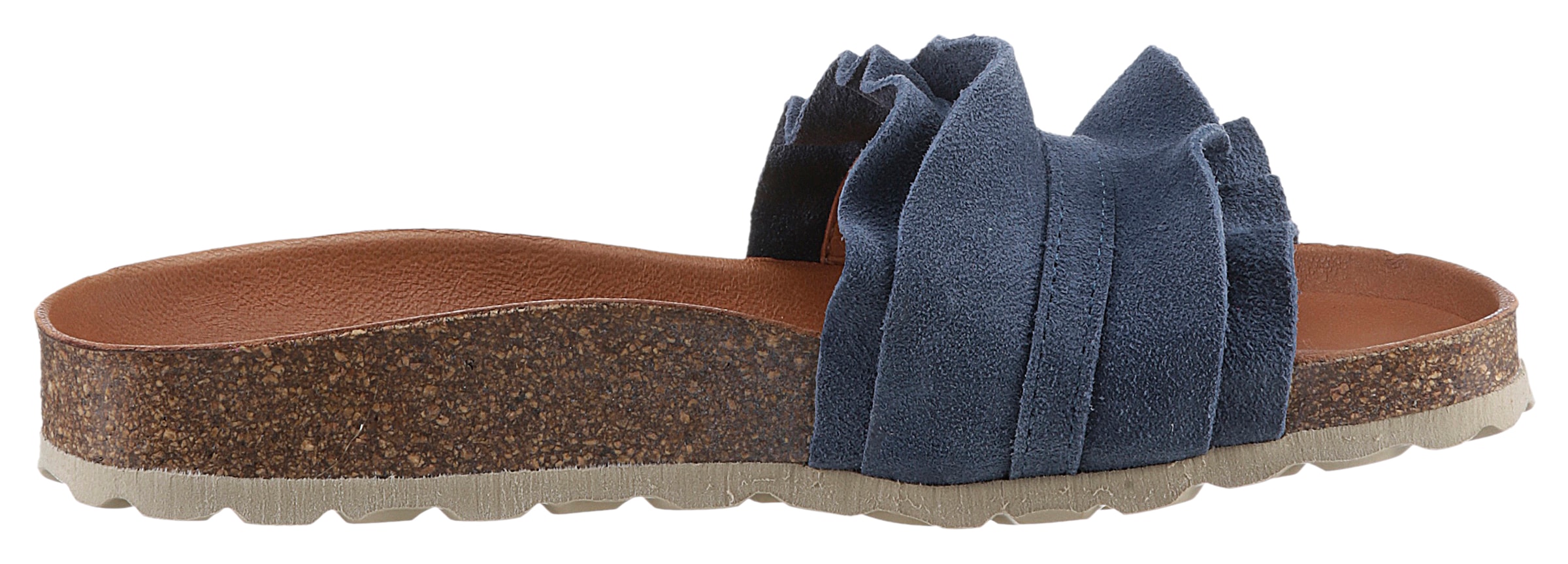 VERBENAS Pantolette »Rocio Roda«  Sommerschuh, Flat mit geschwungenen Laschenstoff