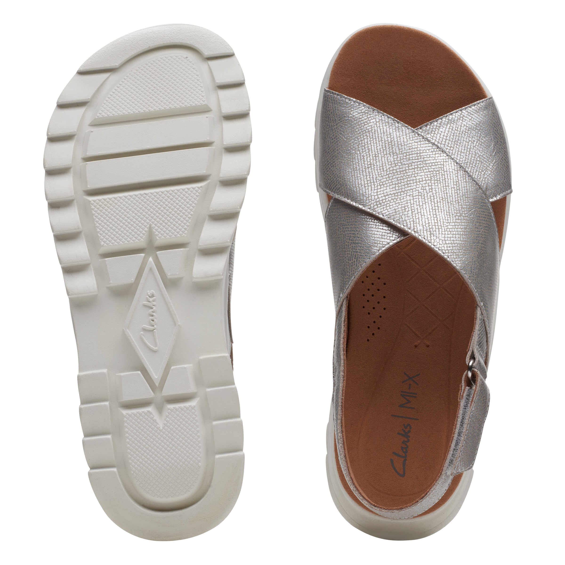 Clarks »DashLite Wish«  , Plateausandale, Klettschuh mit modischer Kreuzbandage