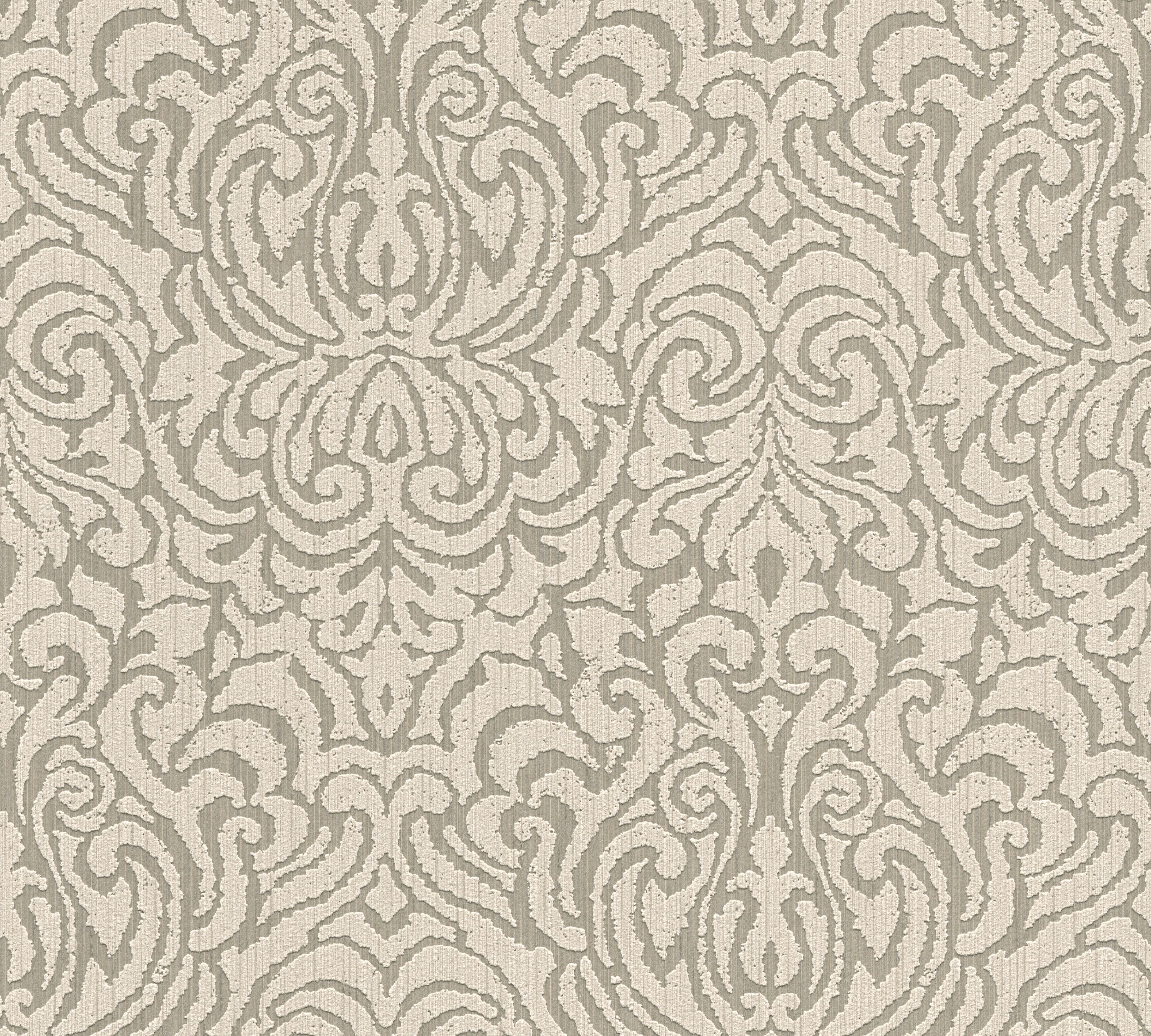 Bricoflor Creme Textiltapete mit Muster Ornament Vliestapete Hell mit Texti günstig online kaufen