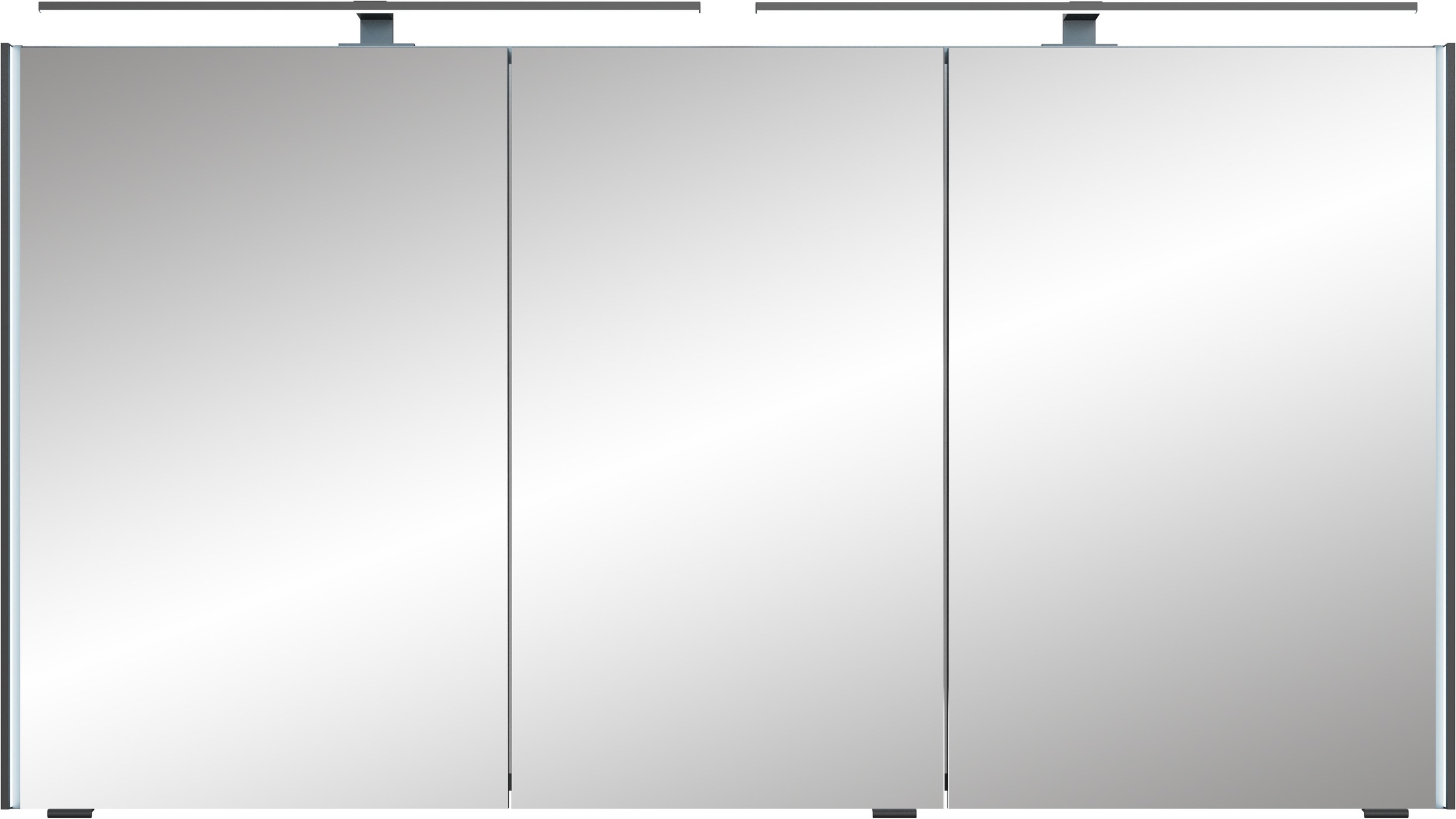Saphir Badmöbel-Set »Badezimmer-Set 133,2 cm breit, inkl. Türdämpfer, 3 Türen, 4 Schubladen«, (Set, 2 St.), Serie 7045 2-teilig Mineralmarmor-Doppelwaschtisch, LED-Spiegelschrank