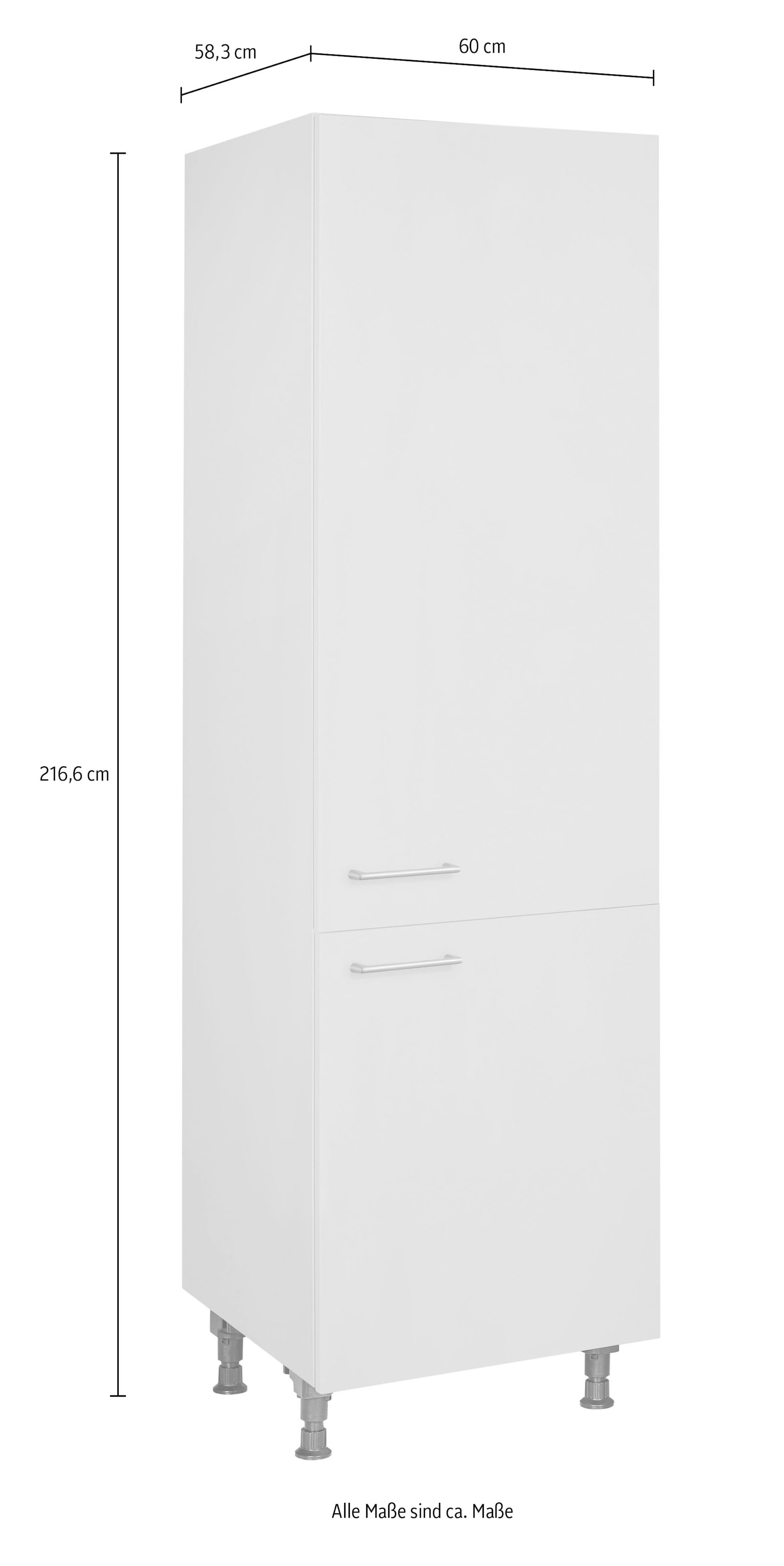 nobilia® Hochschrank »"Laser", Ausrichtung wählbar, mit zwei Türen, vormontiert,« Breite/Höhe: 60/216,6 cm