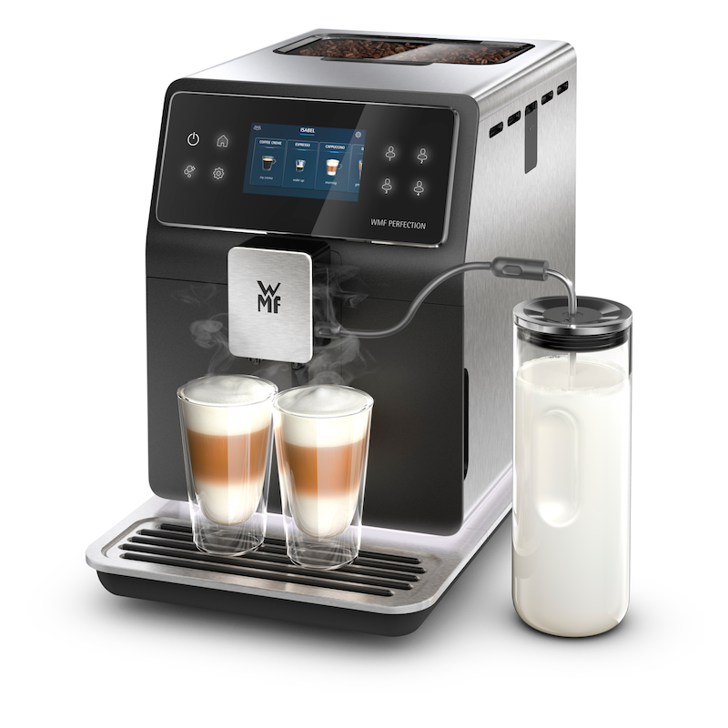 WMF Kaffeevollautomat »Perfection 860L CP853D15« intuitive Benutzeroberfläche, perfekter Milchschaum, selbstreinigend Edelstahl/Schwarz