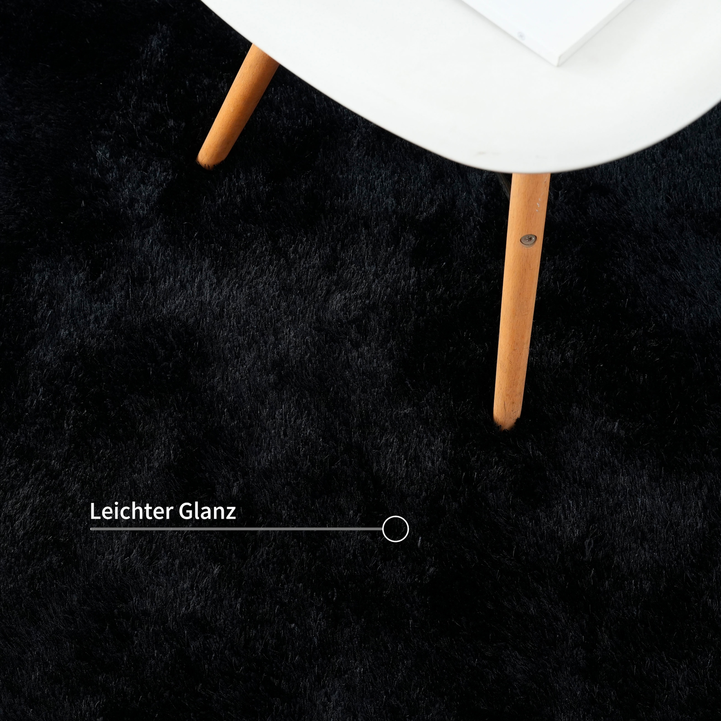 Bruno Banani Hochflor-Teppich »Dana Bean shape, besondere Form, weich, Mikrofaser Teppiche«, U-förmig, 30 mm Höhe, organische Form, uni, Wohnzimmer, Schlafzimmer, Esszimmer