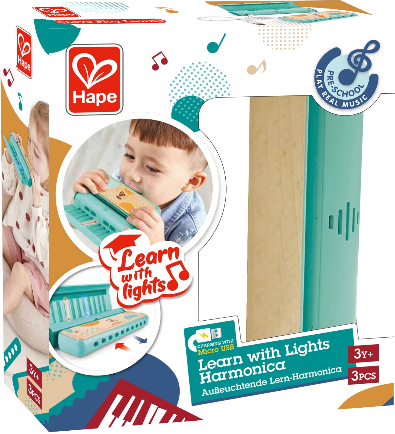 Hape Spielzeug-Musikinstrument »Leuchtende Lern-Harmonica«