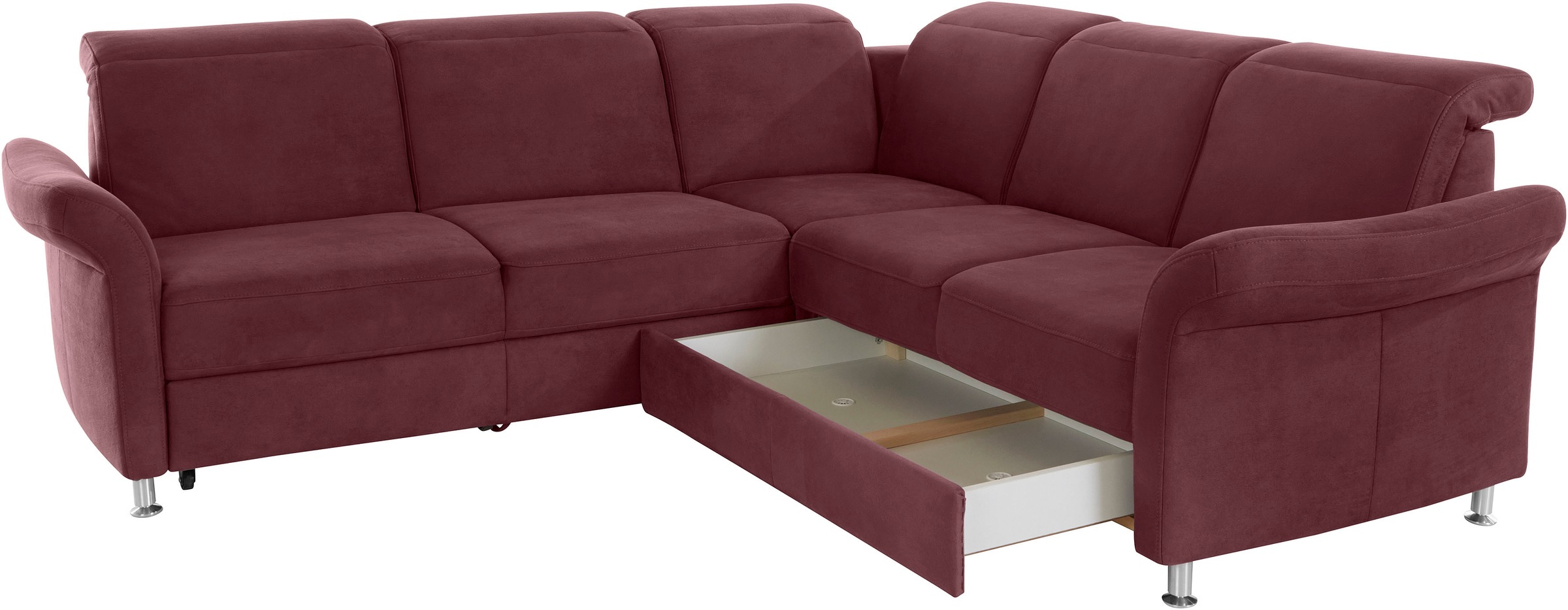 sit&more Ecksofa »Darwin L-Form«, inklusive Federkern, wahlweise mit Kopfteilverstellung, Bettfunktion