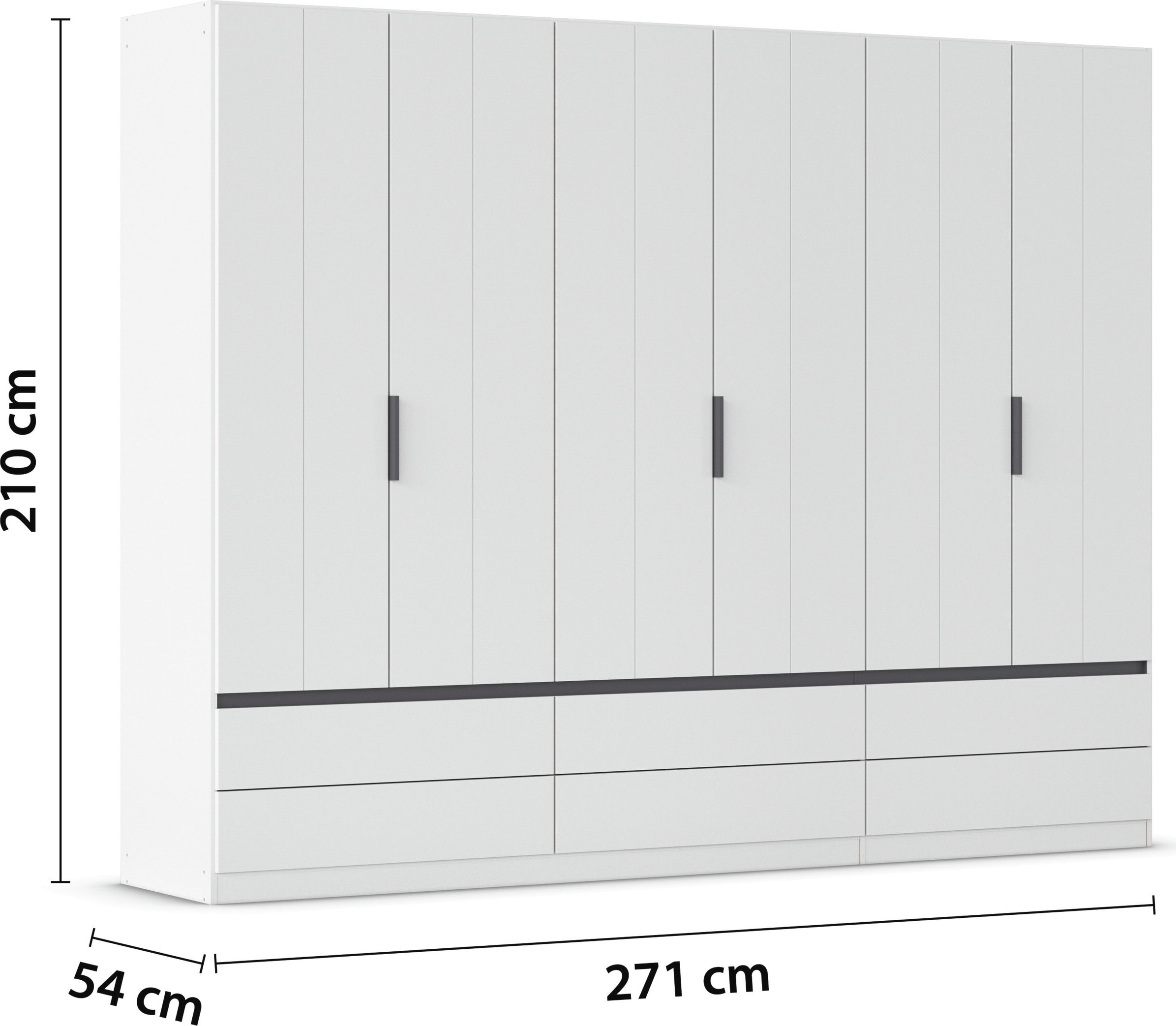 OTTO home Kleiderschrank »Schrank Garderobe ARVEN Breiten 181/226/271cm« 3 verschiedene Ausstattungen BASIC/CLASSIC/PREMIUM (inkl. SOFT-CLOSE),  puristisches Design in Plankenoptik mit Metallgriffen MADE IN GERMANY
