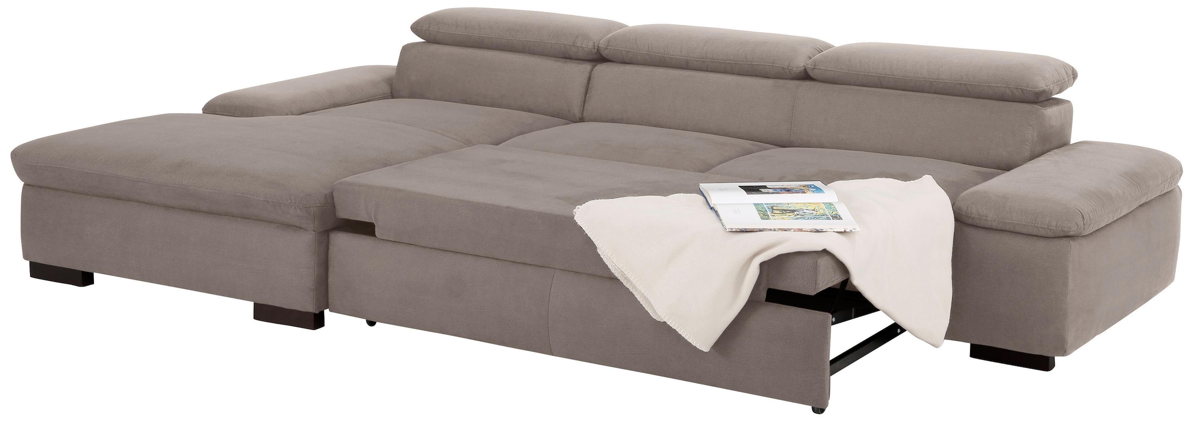 Home affaire Ecksofa »Alberto L-Form«, mit Kopfteilverstellung, wahlweise mit Bettfunktion
