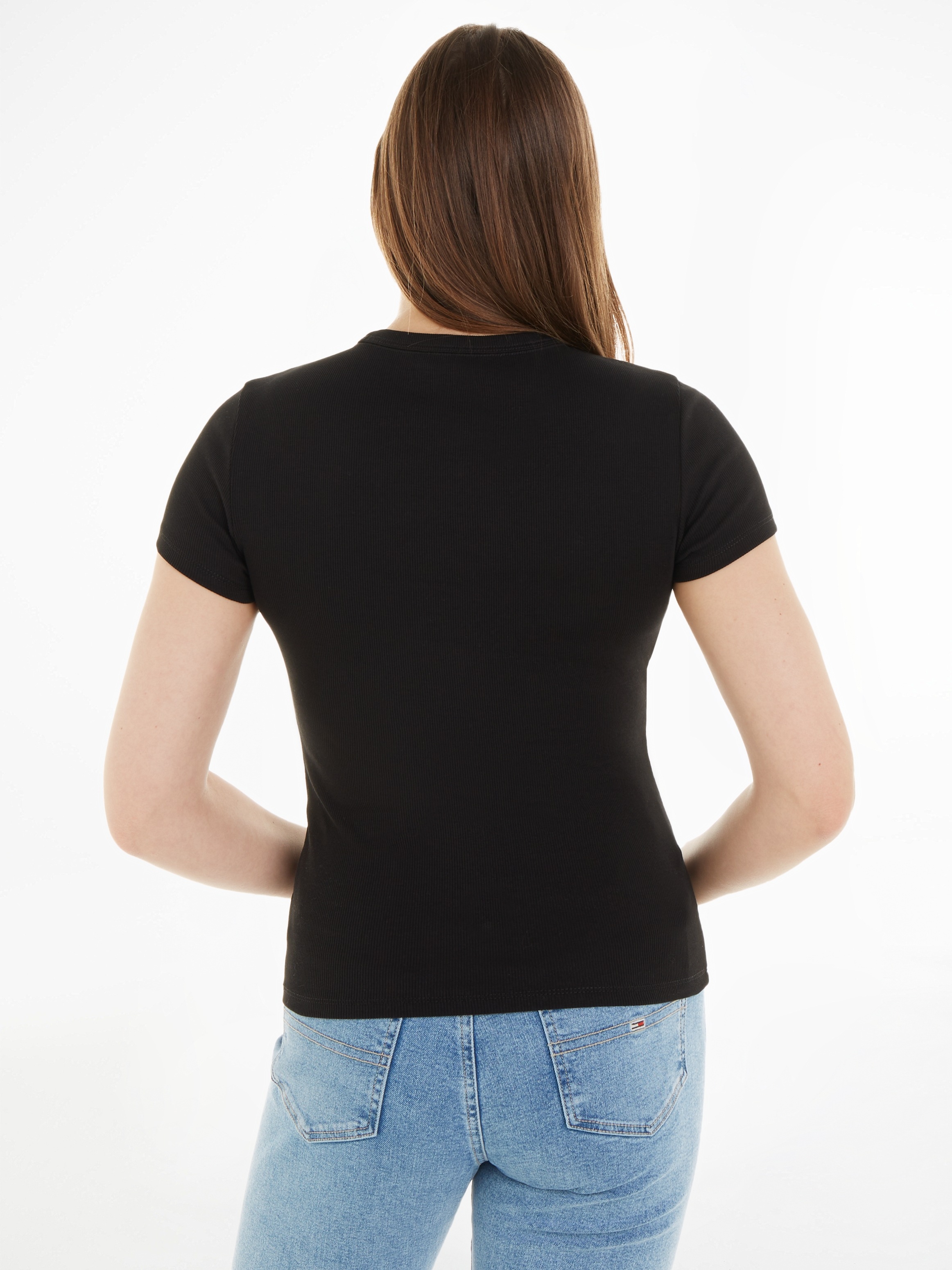 Tommy Jeans Curve T-Shirt »Slim Essential Rib«, Große Größen