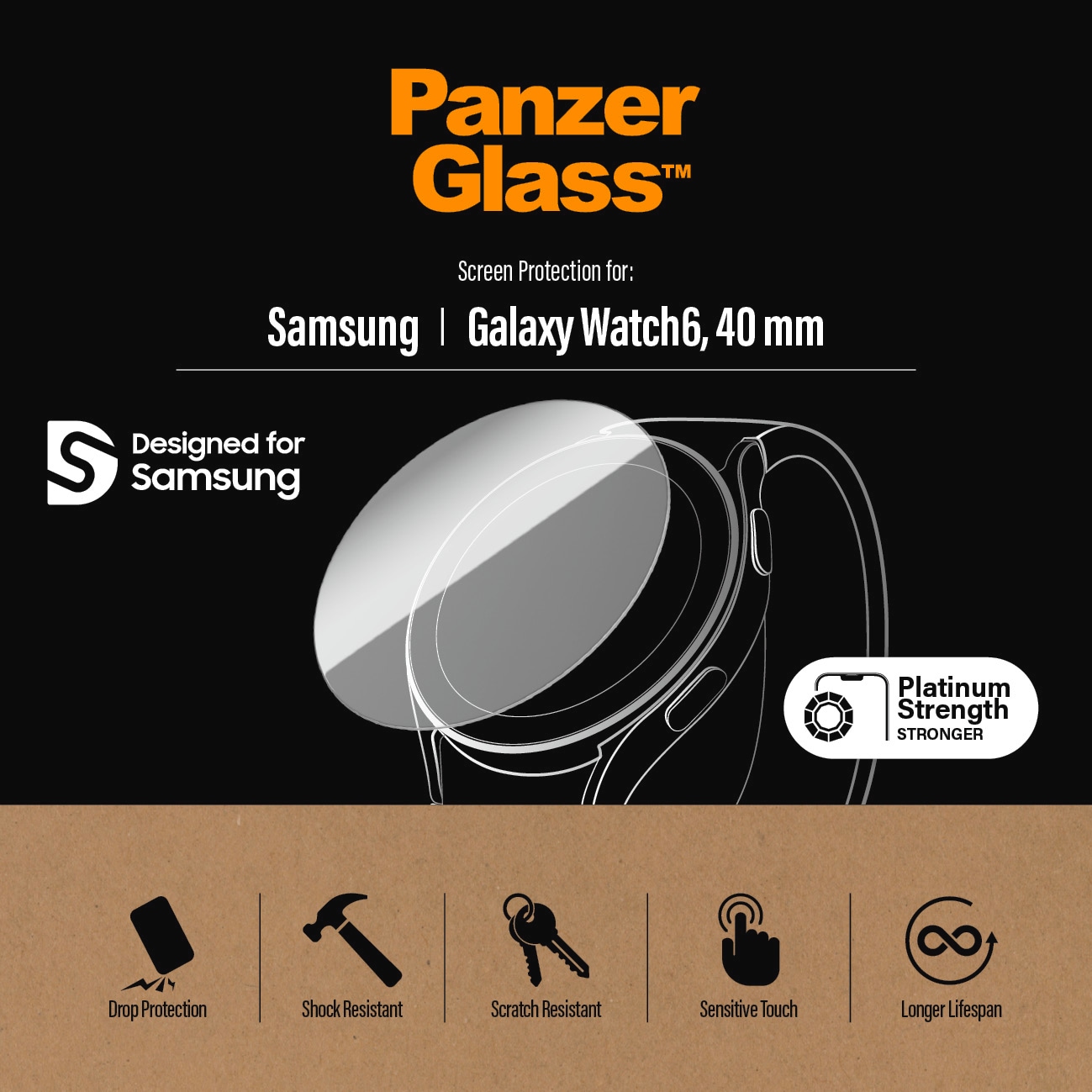 PanzerGlass Displayschutzglas »Screen Protector« für Samsung Galaxy Watch 6, 40 mm Displayschutz, Bildschirmschutz, Schutzfolie, Displayschutzfolie