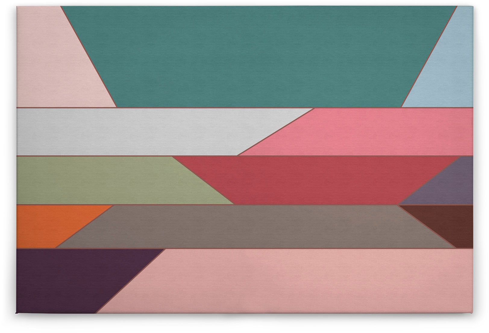 A.S. Création Leinwandbild »geometry«, Kunst-Abstrakt-Kinder, (1 St.), Keilrahmen Farben Bunt Grafisch Abstrakt Leinwand-Bild Wohnzimmer Wand