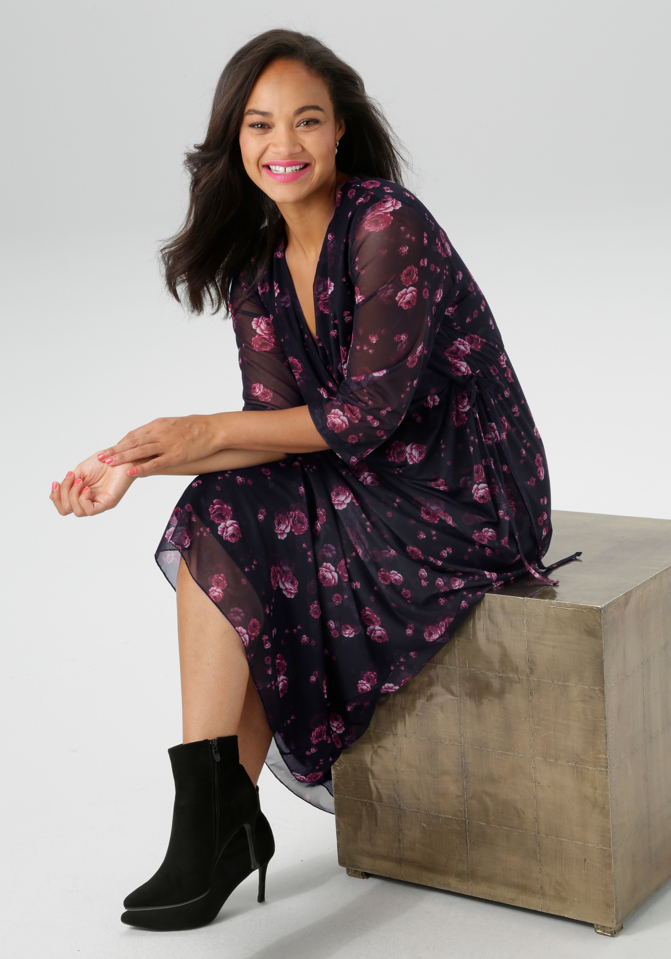 Aniston PLUS Midikleid, In Mesh Qualität - NEUE KOLLEKTION
