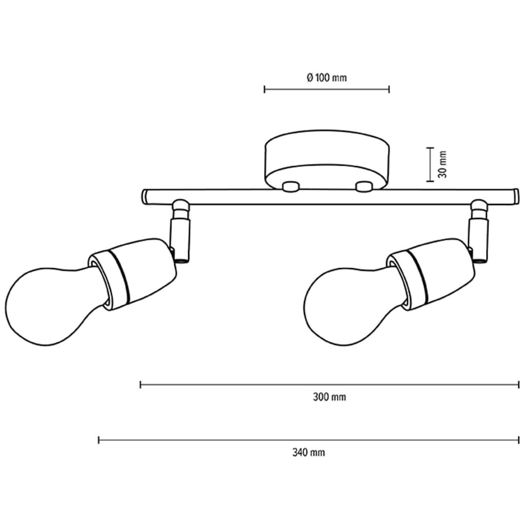 BRITOP LIGHTING Deckenleuchte »Porcia«, 2 flammig-flammig