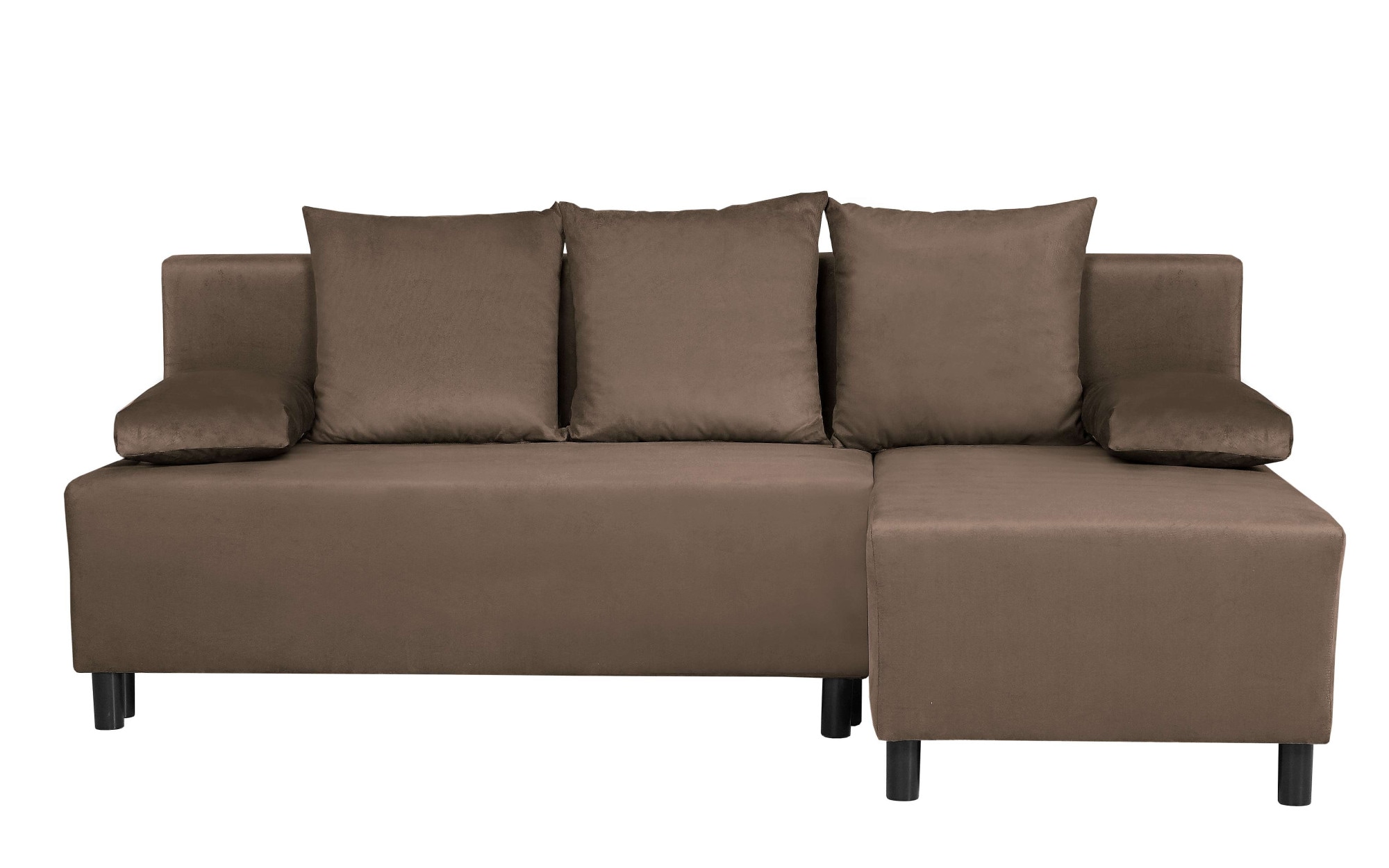 INOSIGN Ecksofa »IWALANI, Schlafsofa mit Bettkasten, Recamiere beidseitig montierbar«, L-Form, B/T/H 199/135/83 cm, Struktur weich & Velvet