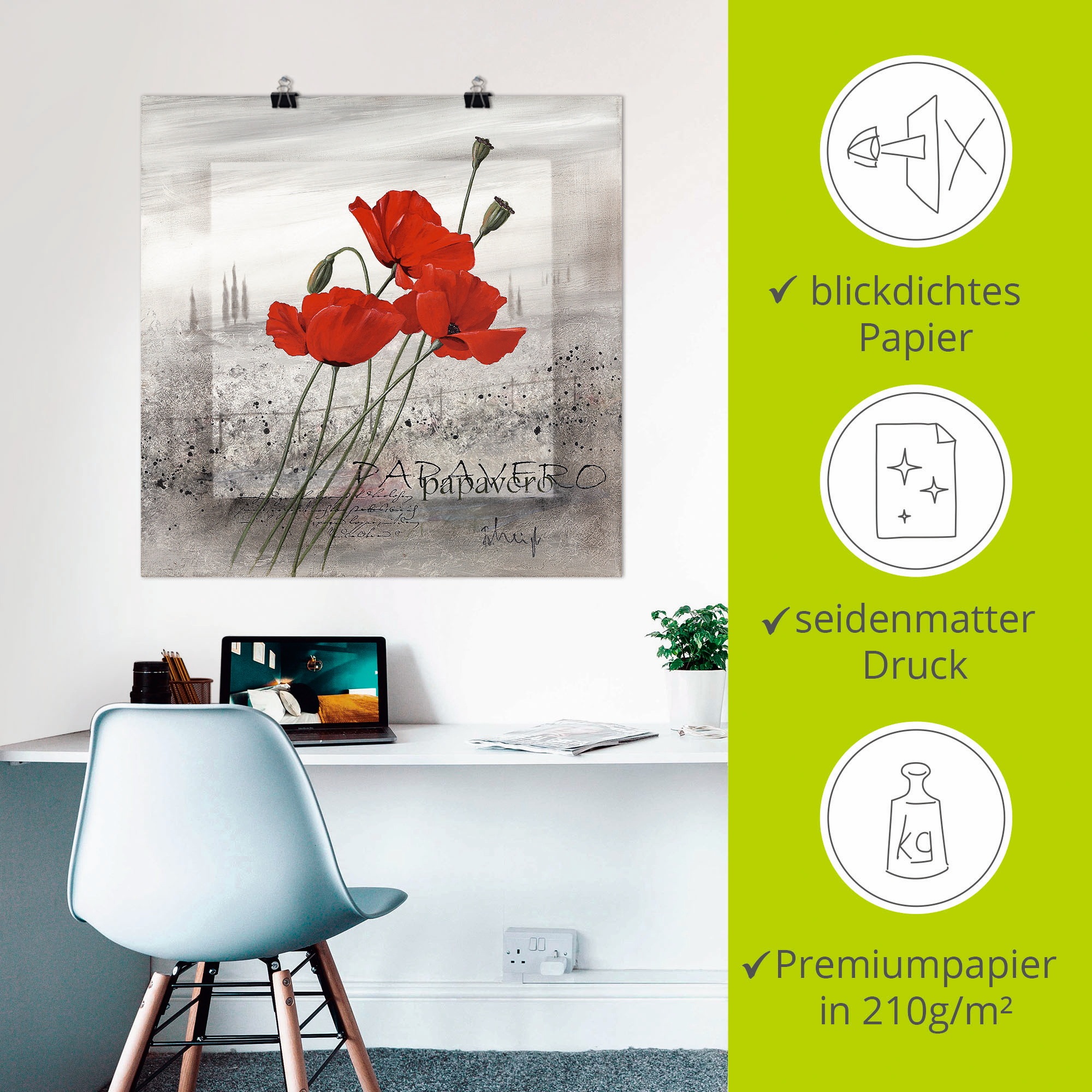 Artland Wandbild »Mohnblumen«, Blumen, (1 St.), als Leinwandbild, Poster, Wandaufkleber in verschied. Größen