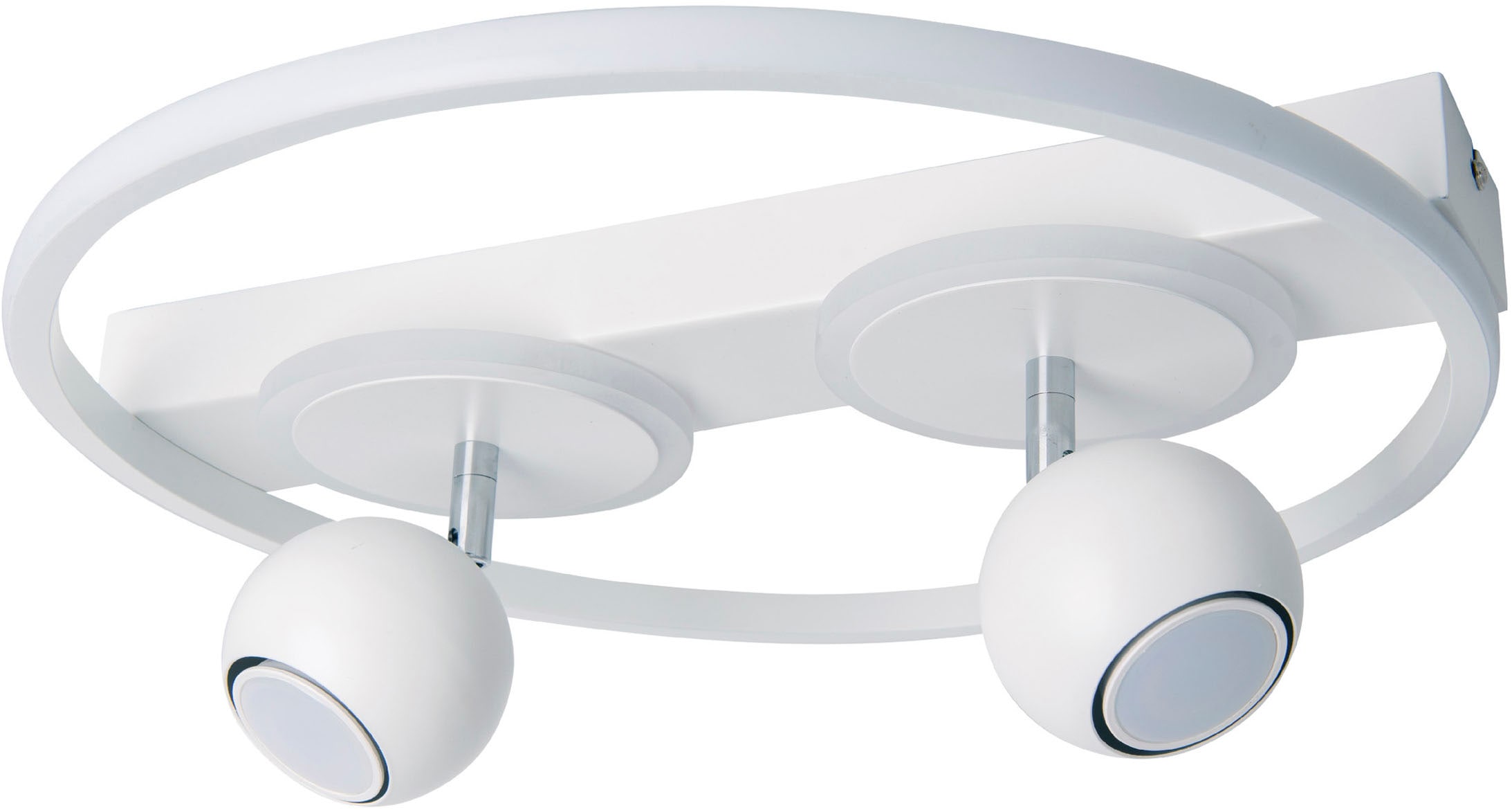 näve LED Deckenleuchte »"Ronda"« GU10 1 Stk. Warmweiß mattweiß, 2 kugelförmige bewegliche Spots GU 10, LED Leuchtringe