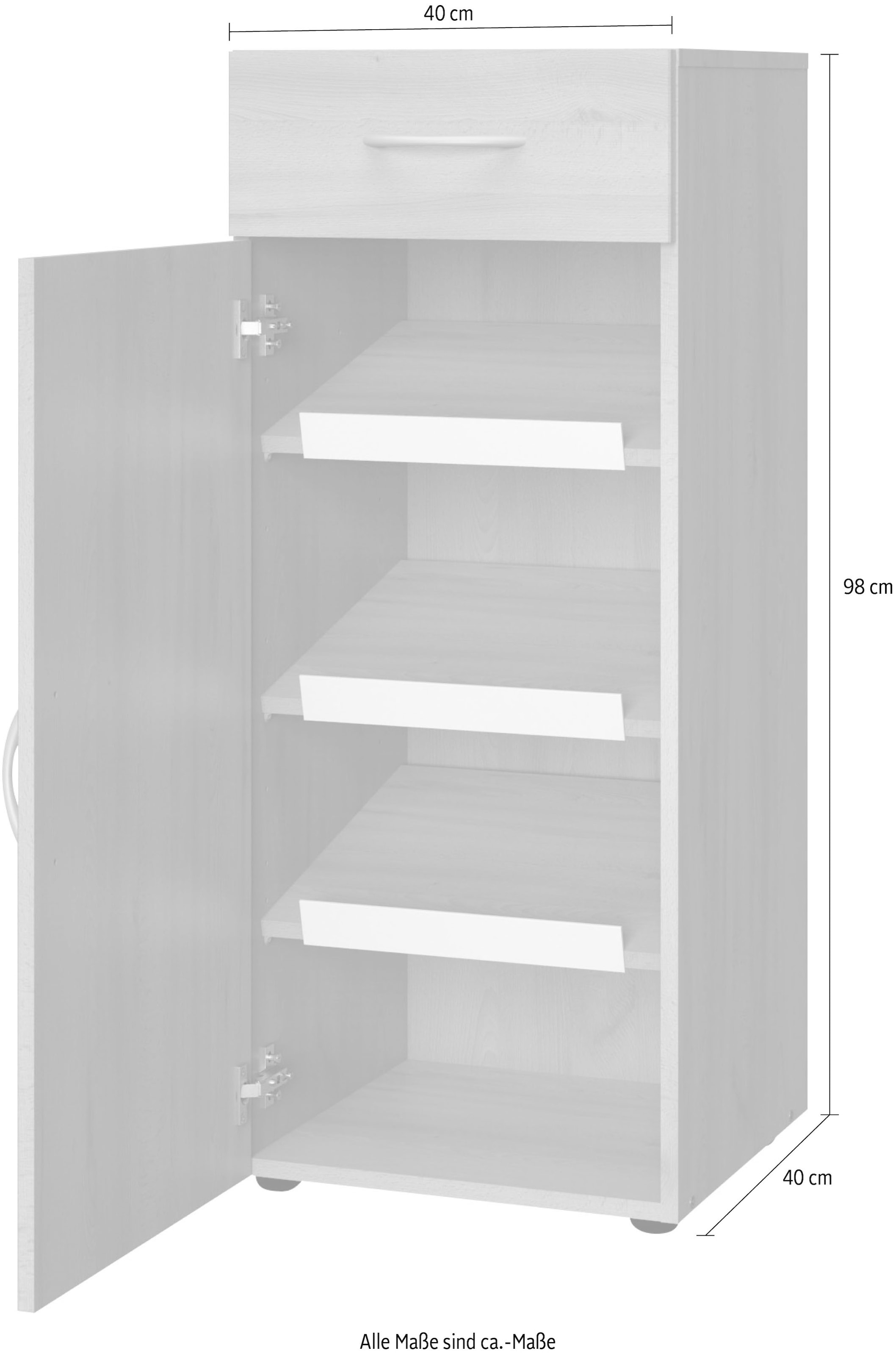 Wimex Schuhkommode »Multiraumkonzept«, Schubkästen auf Metallschienen