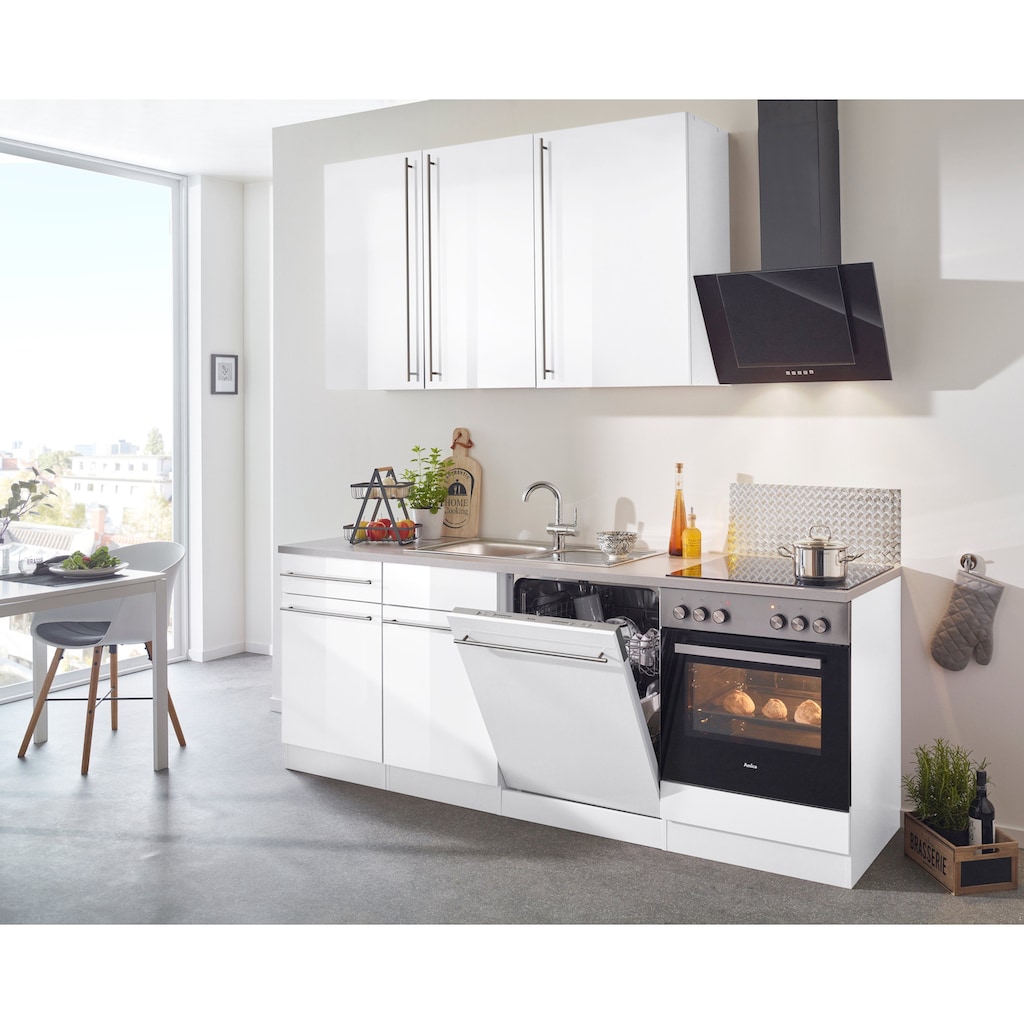 wiho Küchen Küchenzeile »Chicago«, mit E-Geräten, Breite 220 cm
