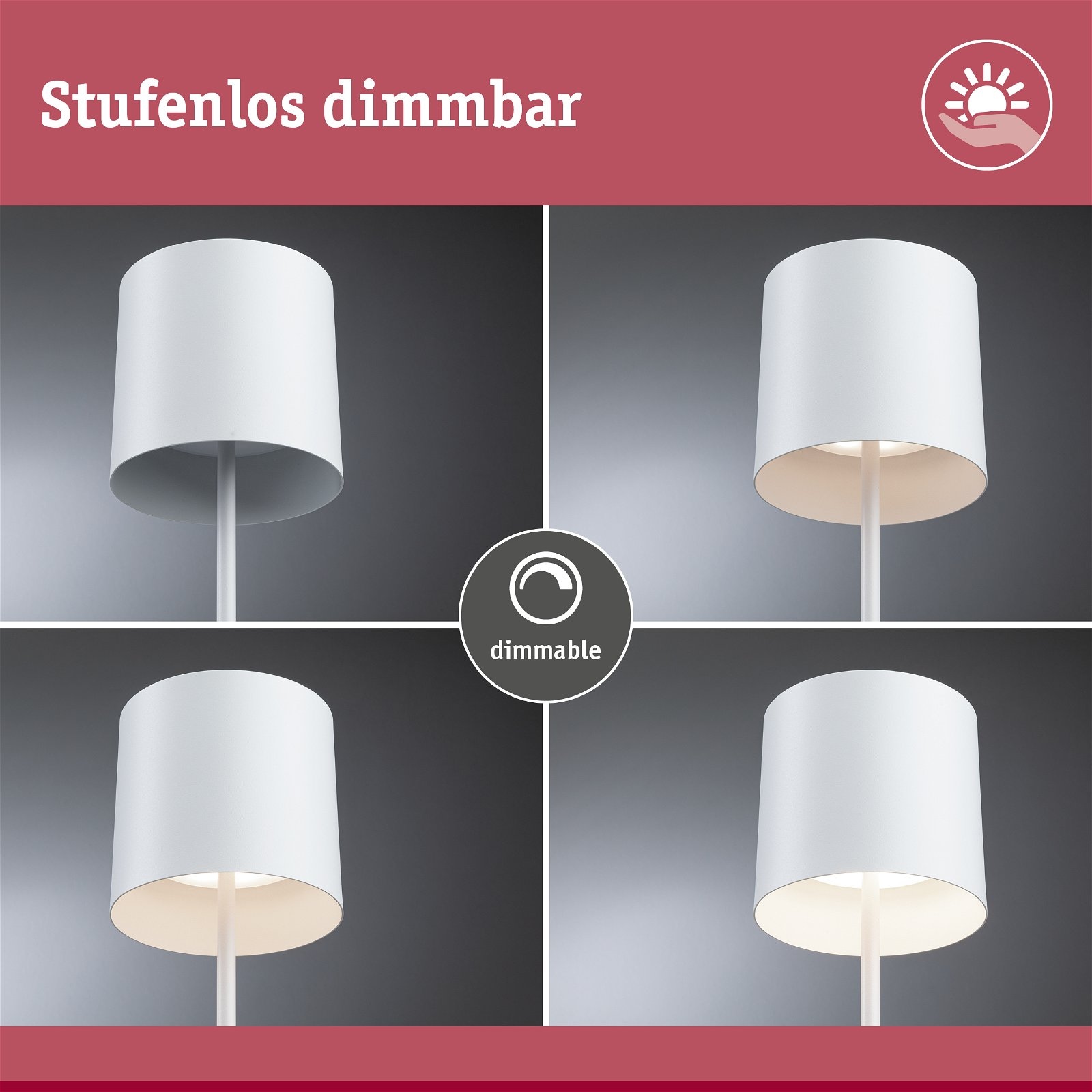 Paulmann LED Außen-Tischleuchte »Mobile Tuni IP44 2700K dimmbar 2,8W USBC«, 1 flammig