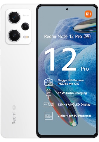 Xiaomi Smartphone »Redmi Note 12 Pro 5G 8GB+128GB«, Weiß, 16,94 cm/6,67 Zoll, 128 GB... kaufen