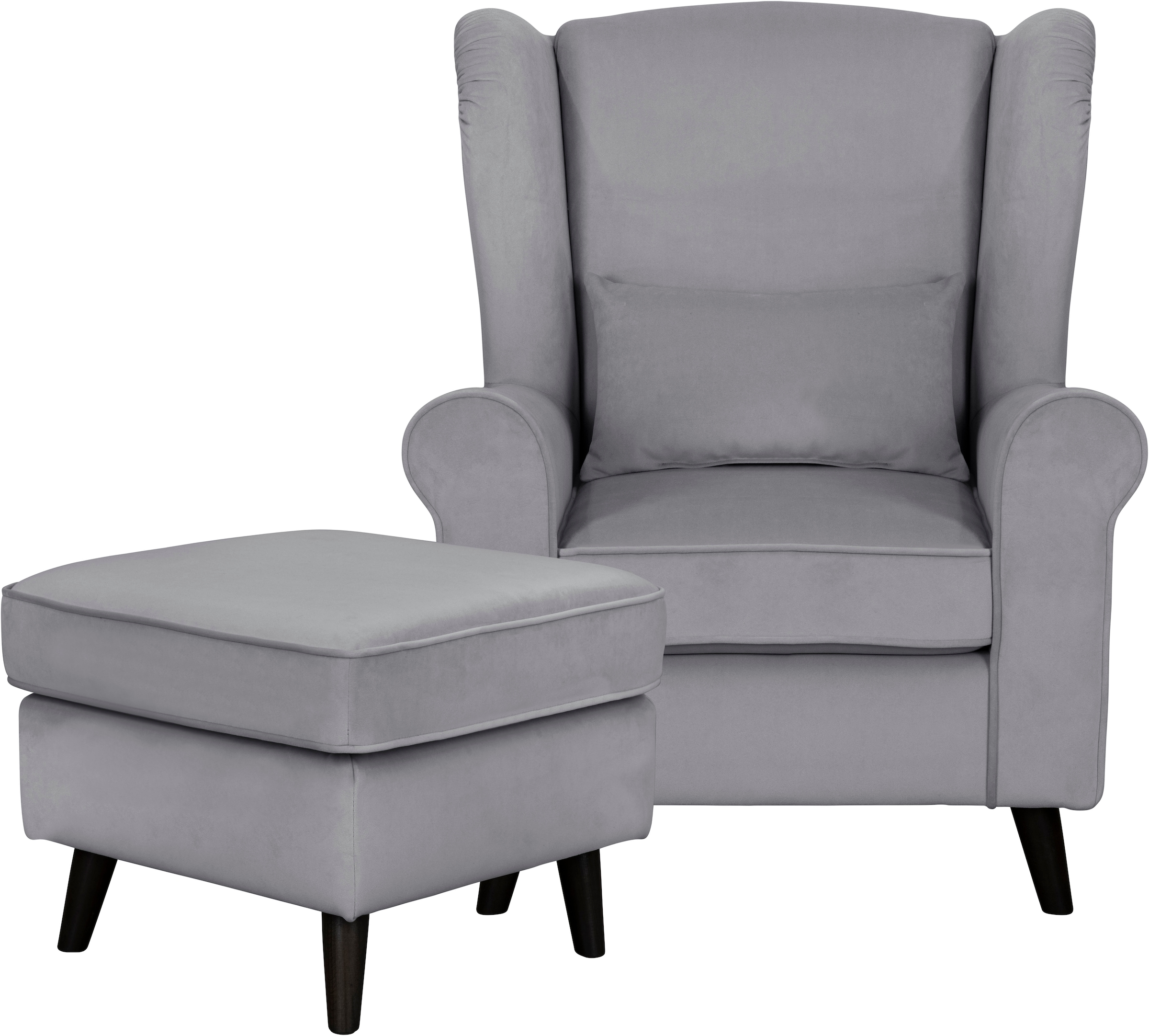 Home affaire Sessel »Ohrensessel CHISTELLE, wahlweise mit Polsterhocker«, mit Wellenunterfederung, Maße: B/T/H: 81/87/99 cm